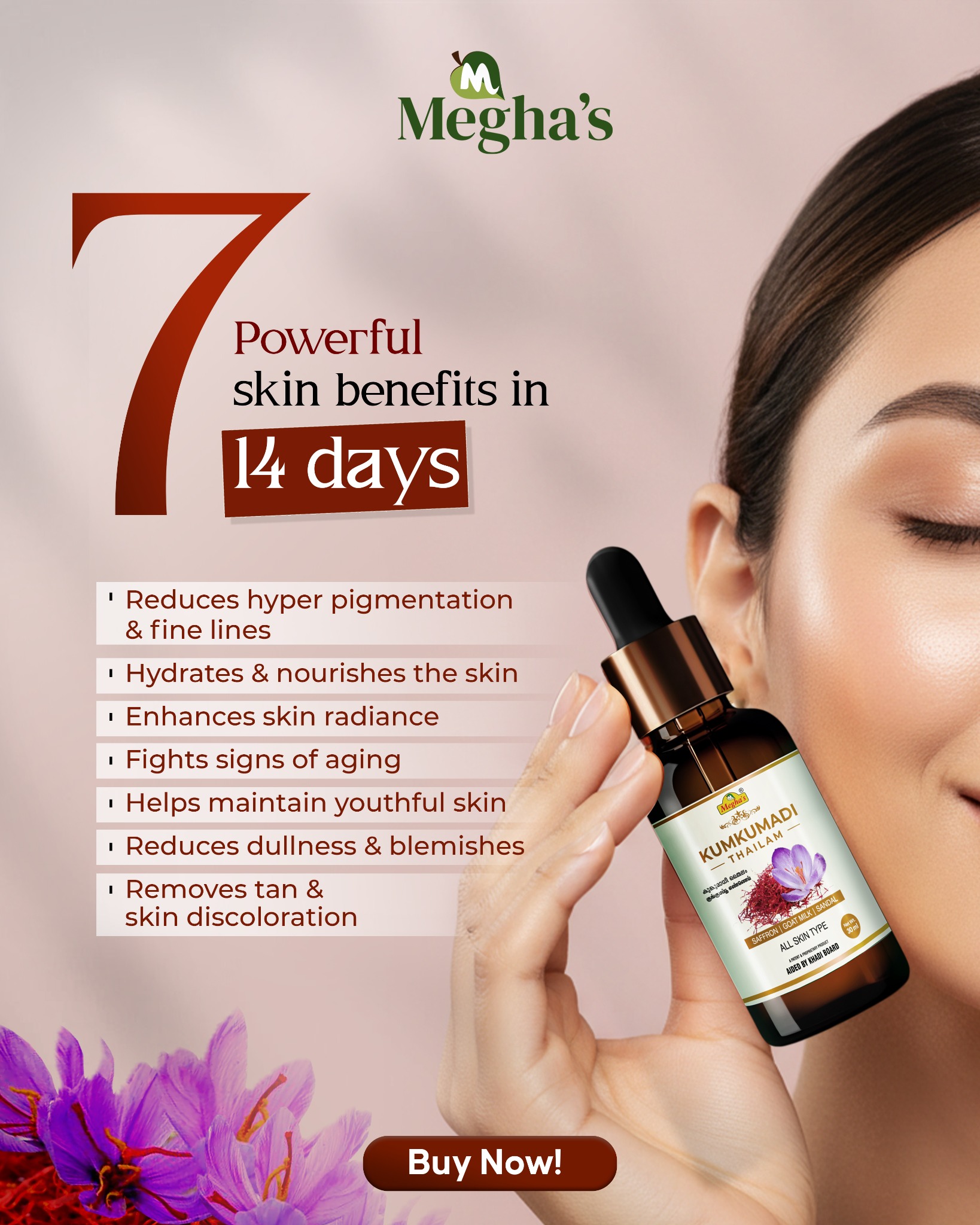 Megha's Herbo Care Facebook ad: Get a natural glow every day