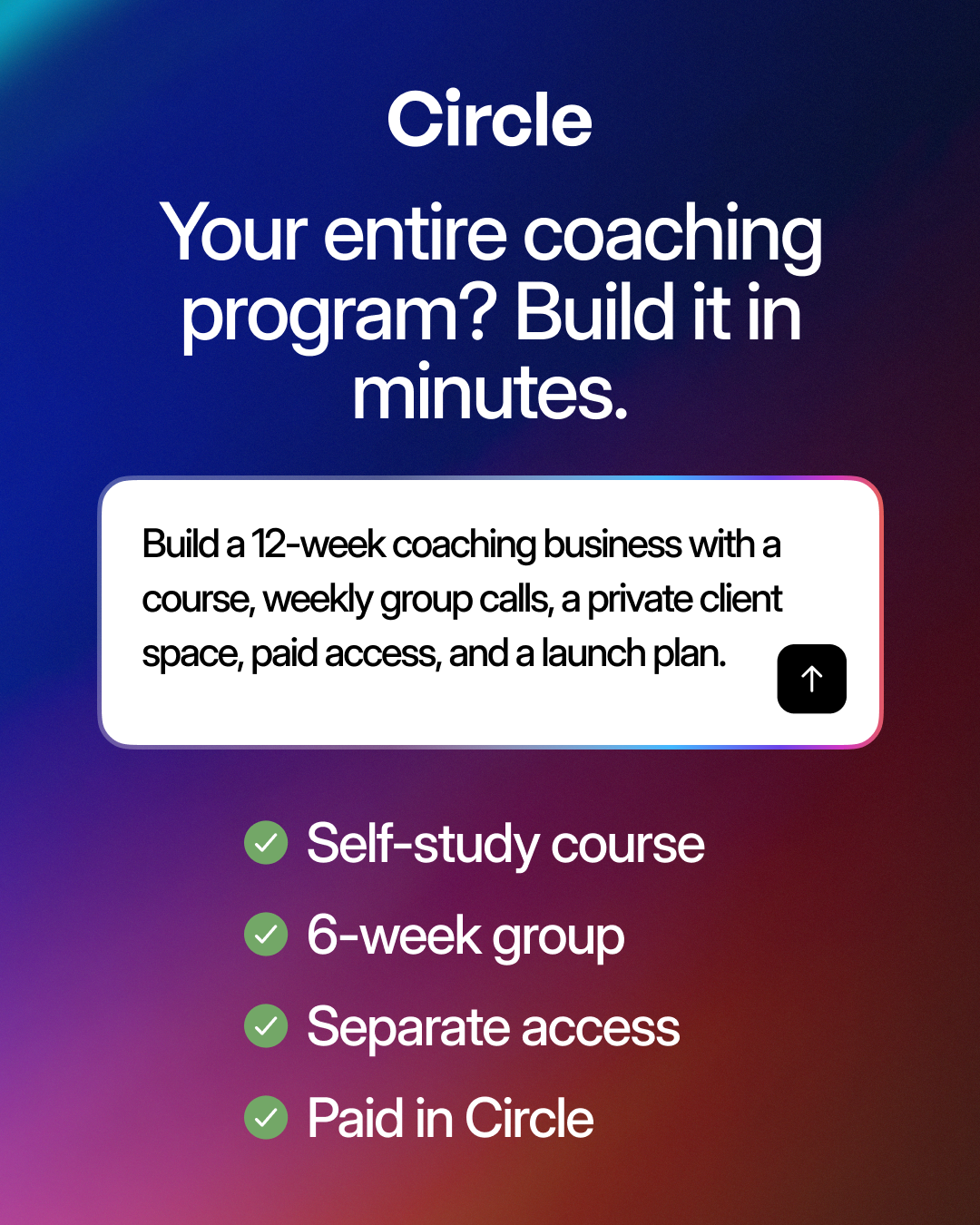 Circle Facebook ad: Build your coaching program with Circle AI