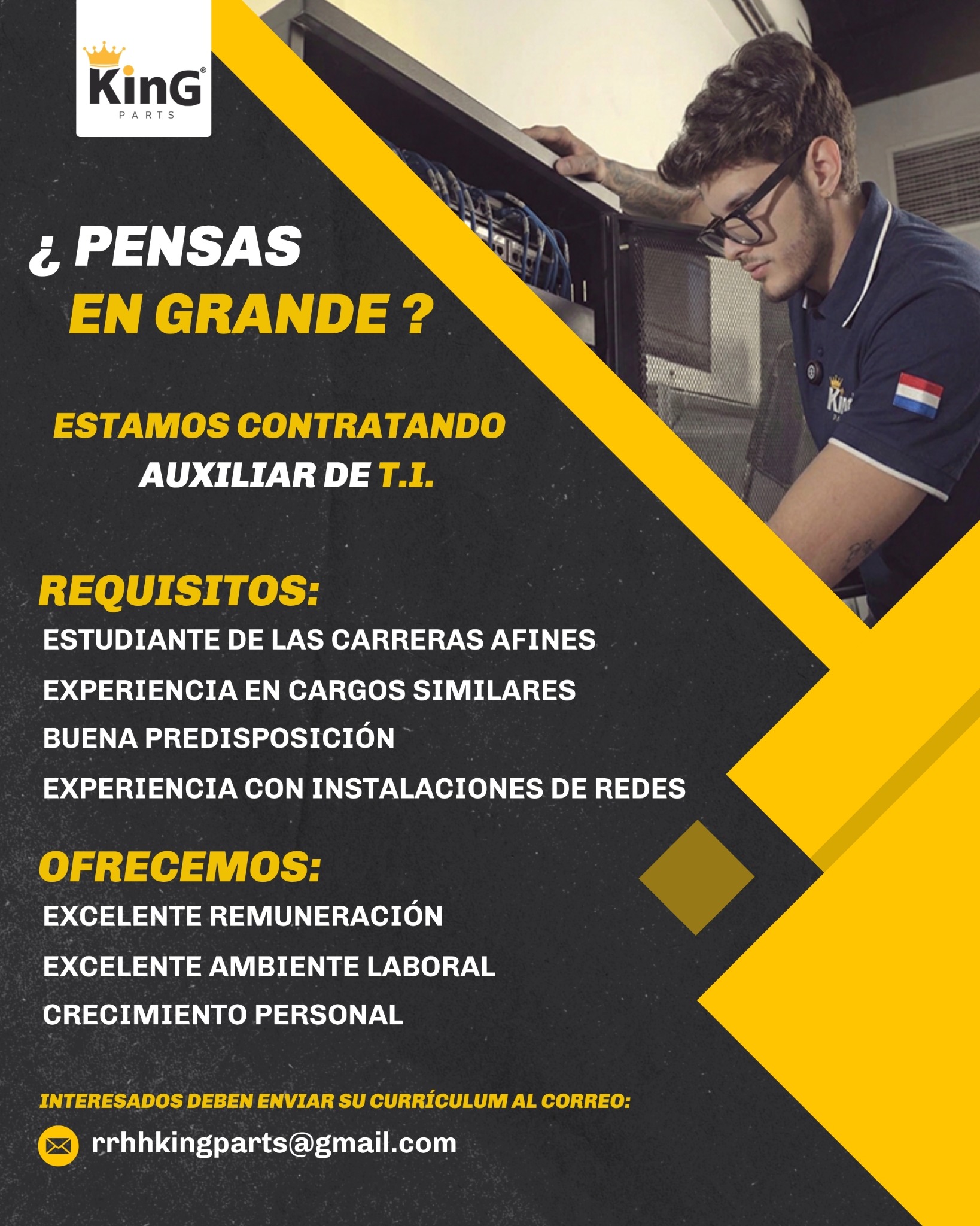 KING PARTS Facebook ad: Chatea con nosotros