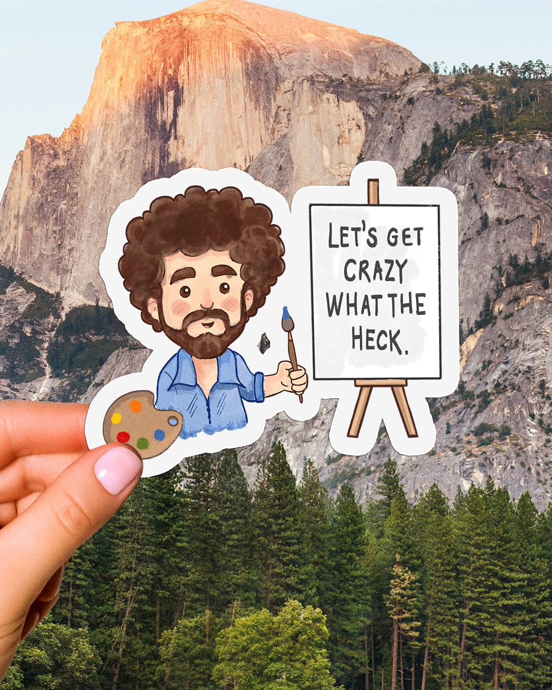 Redbubble Facebook ad: WWBRD (What Would Bob Ross Do?)⁠
