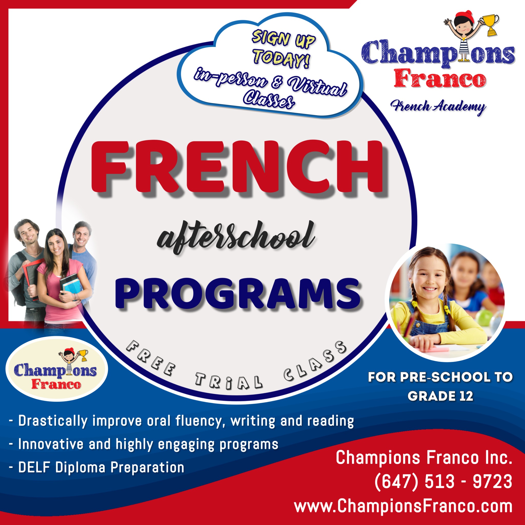 Champions Franco Facebook ad: Book Your FREE Trial Class