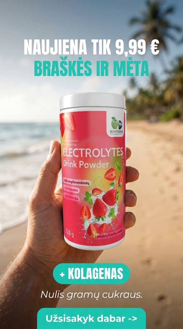Sveikatos produktai ir sporto papildai Facebook ad: Naujiena! Elektrolitai tik 9,99 €