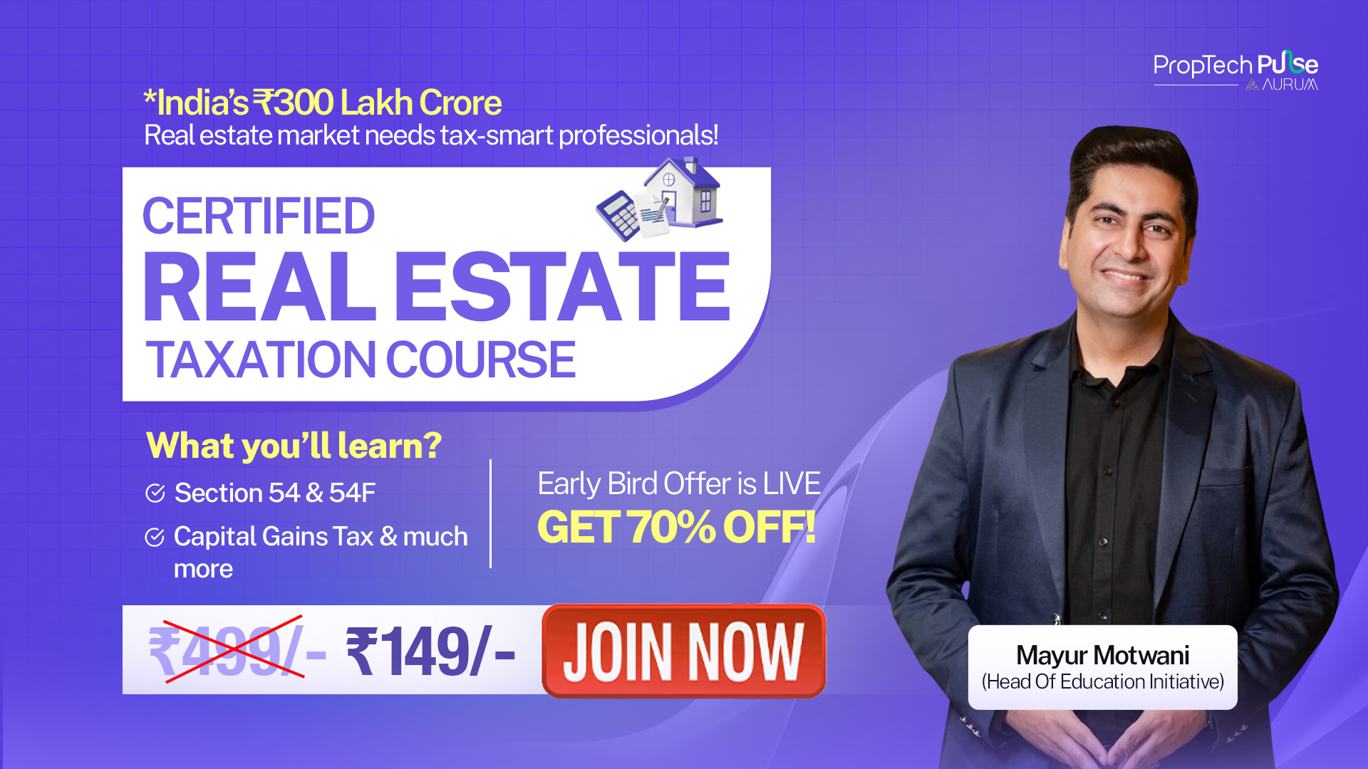 Aurum PropTech Limited Facebook ad: Join India's ₹300 Lakh Crore Market