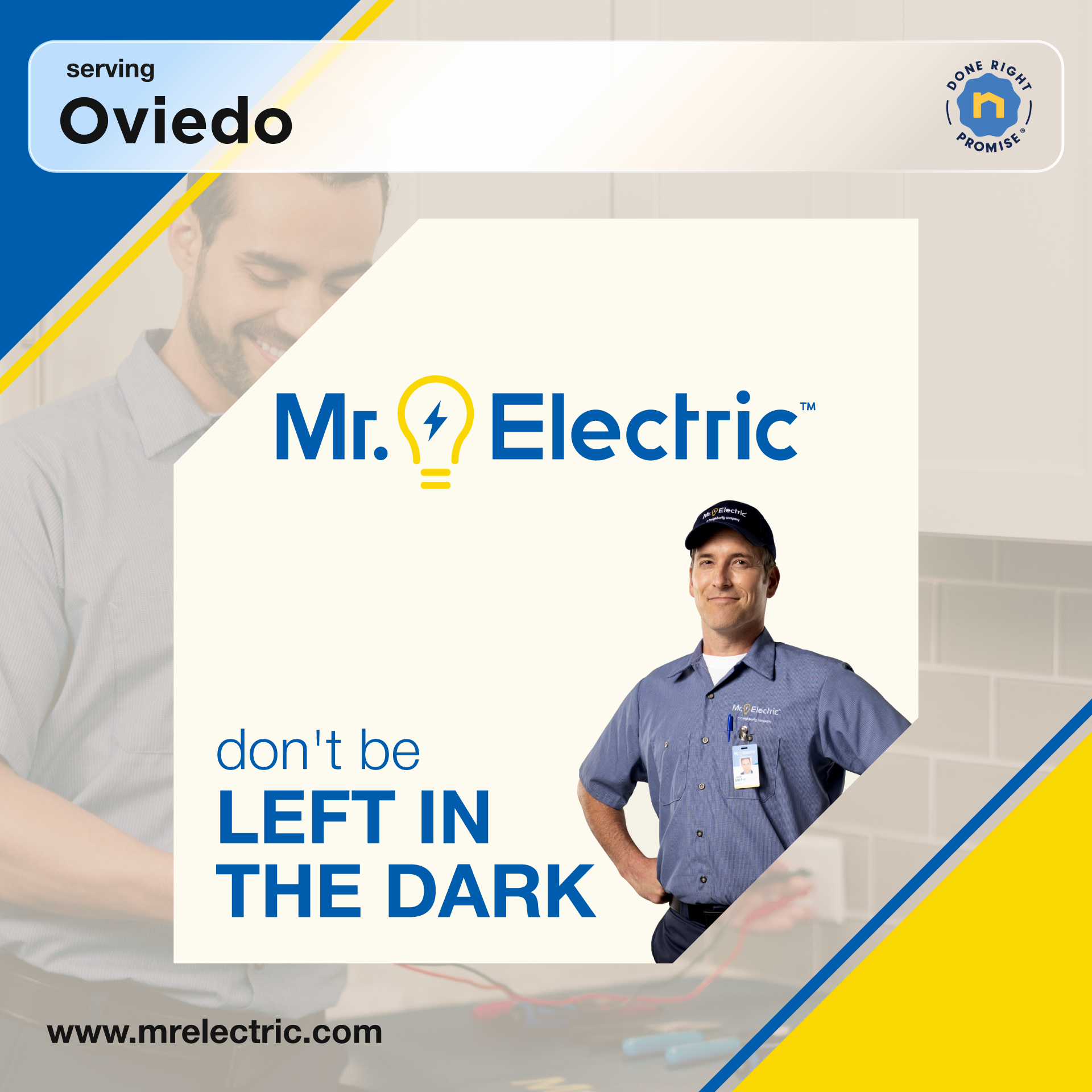 Mr. Electric of Winter Garden Facebook ad: Mr. Electric Does It Right
