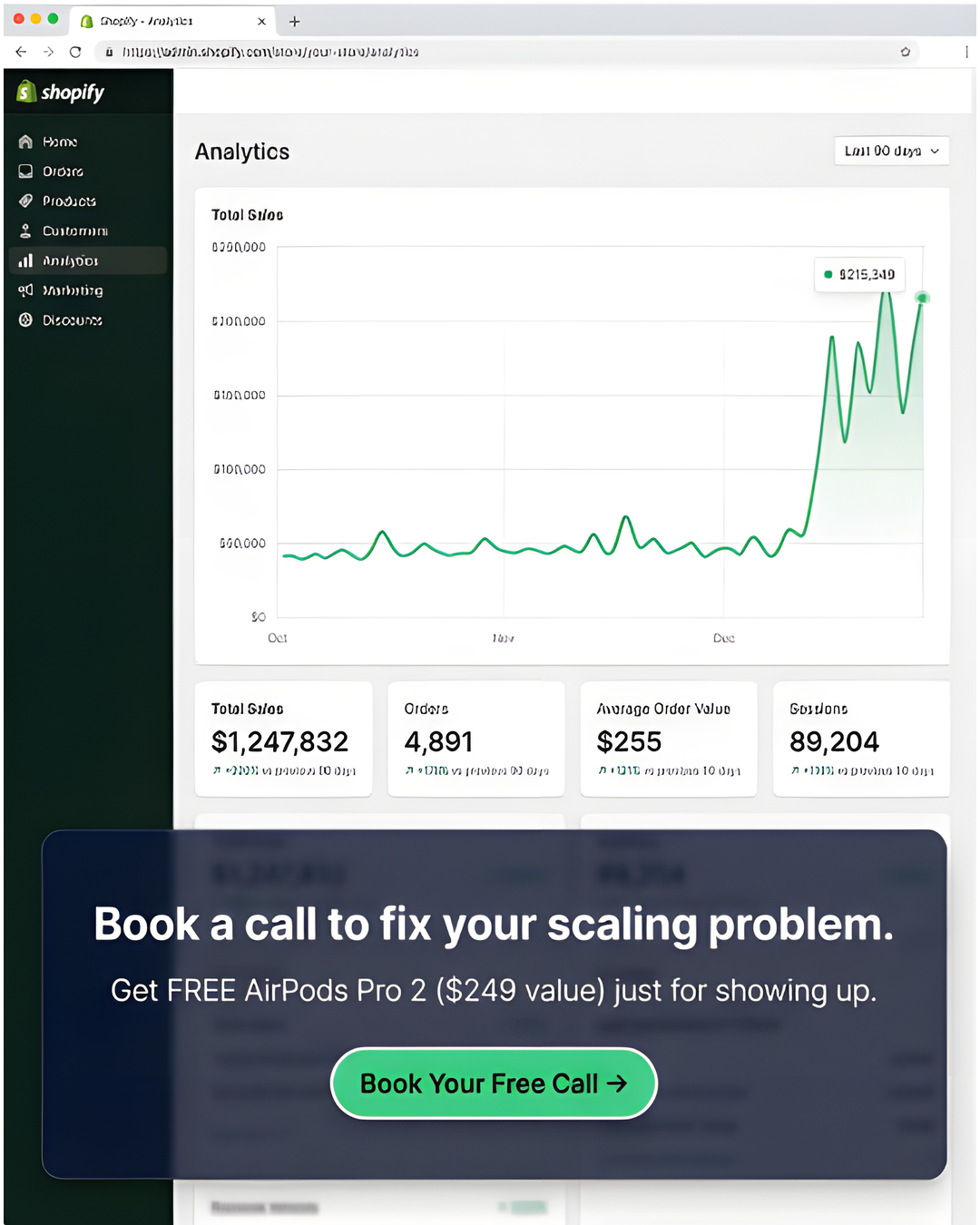 GrowRev Facebook ad: Free audit + AirPods Pro