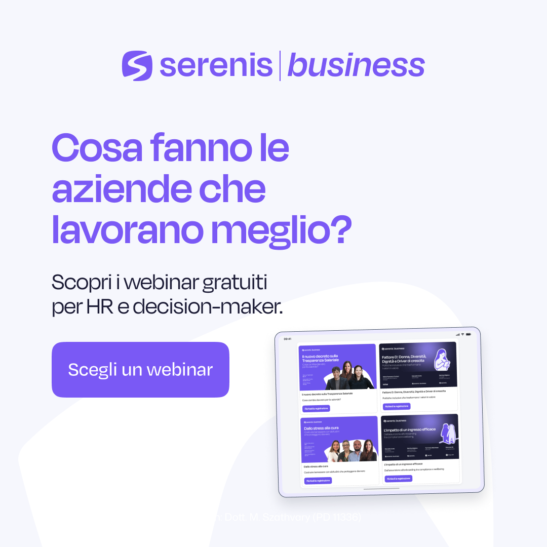 Serenis Facebook ad: L'archivio webinar per HR e Manager.