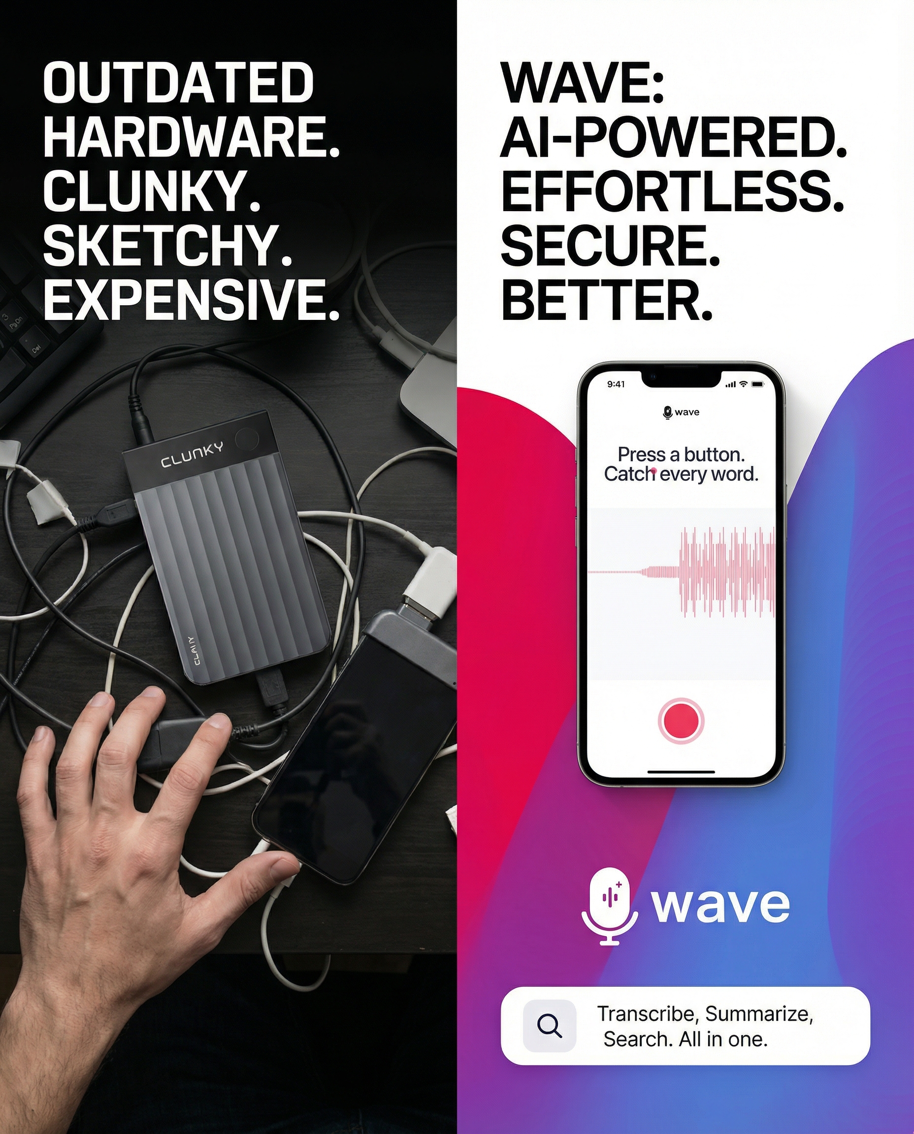 Wave AI Note Taker Facebook ad