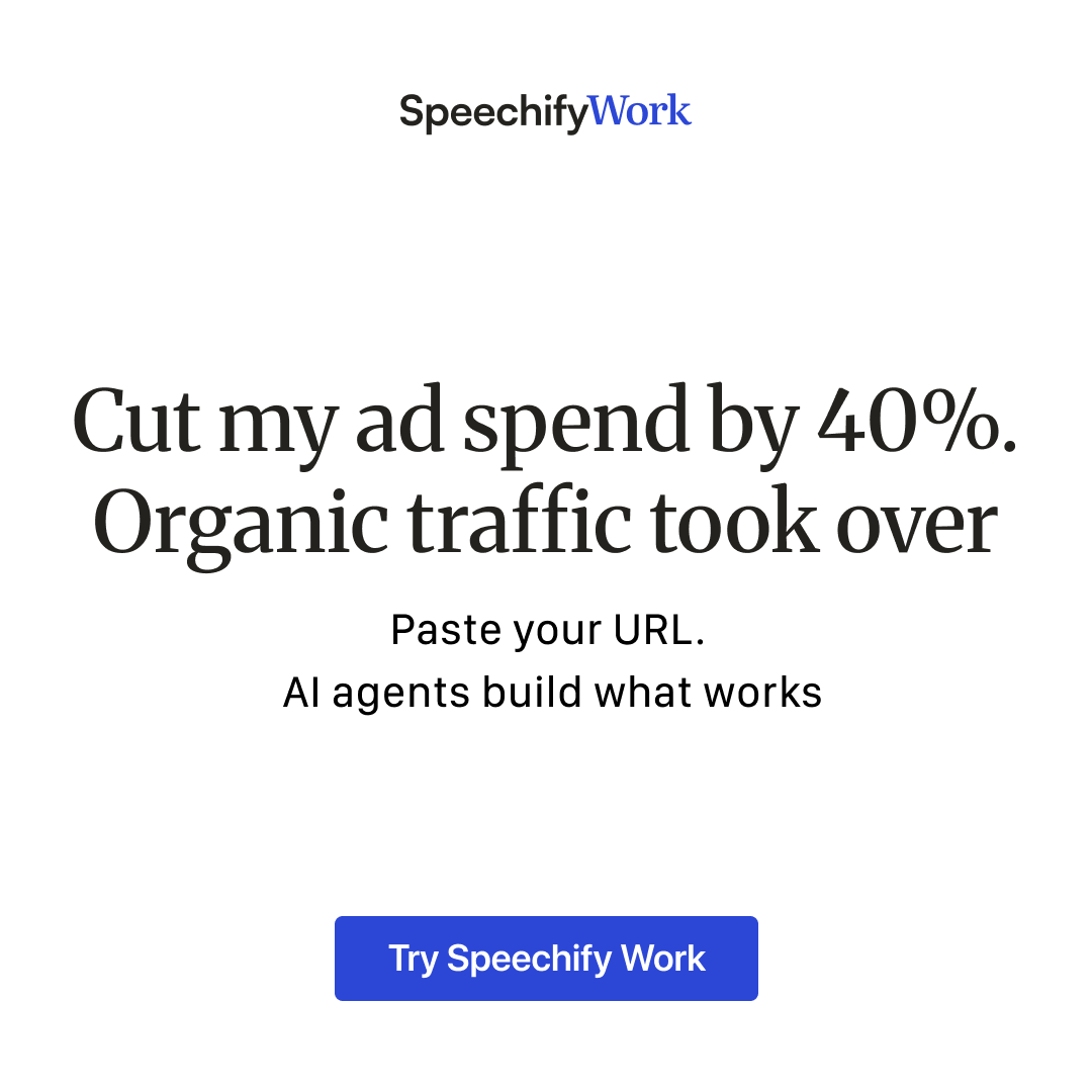 Speechify Work Facebook ad
