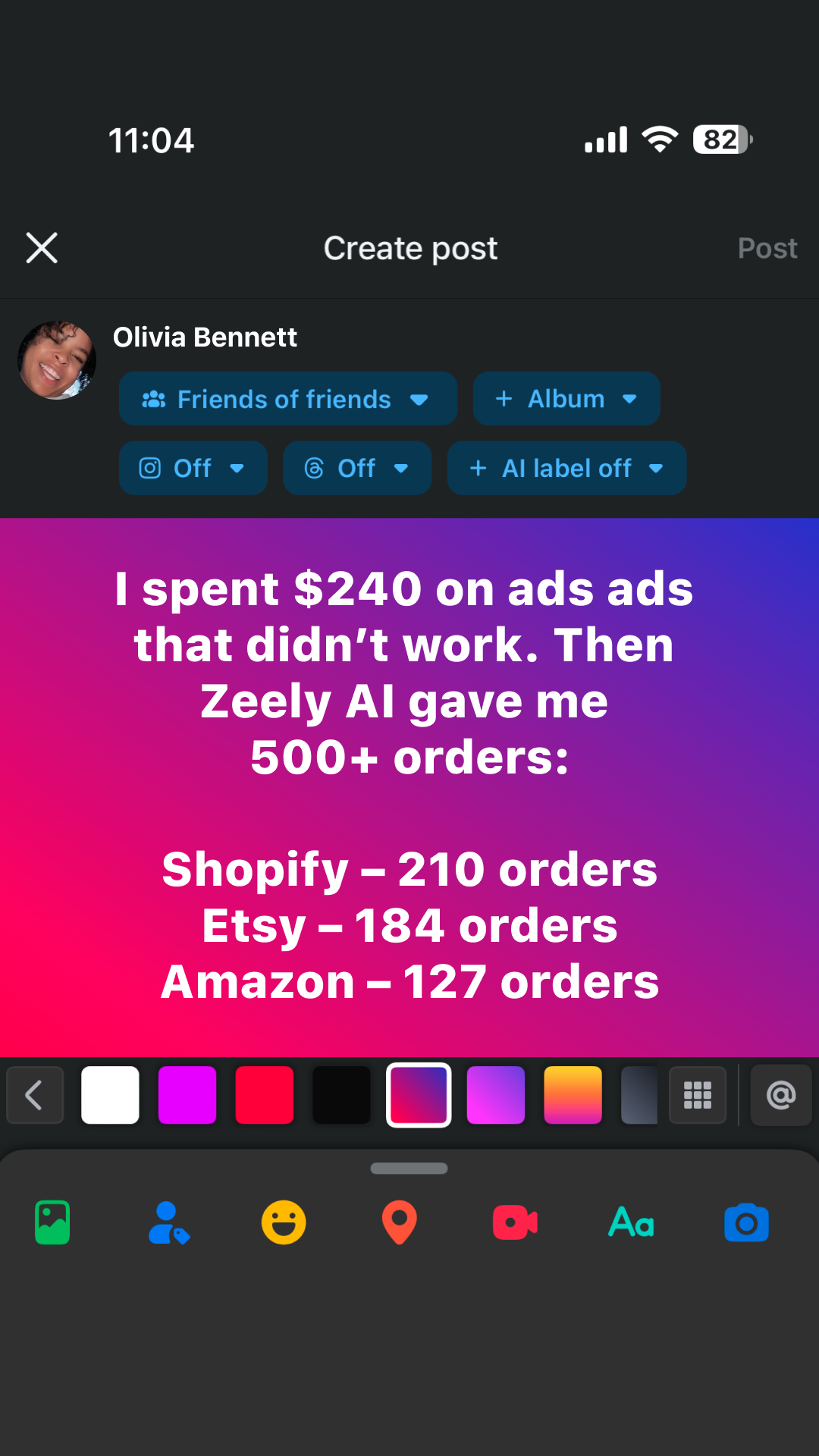 Zeely: AI Ads Maker Facebook ad