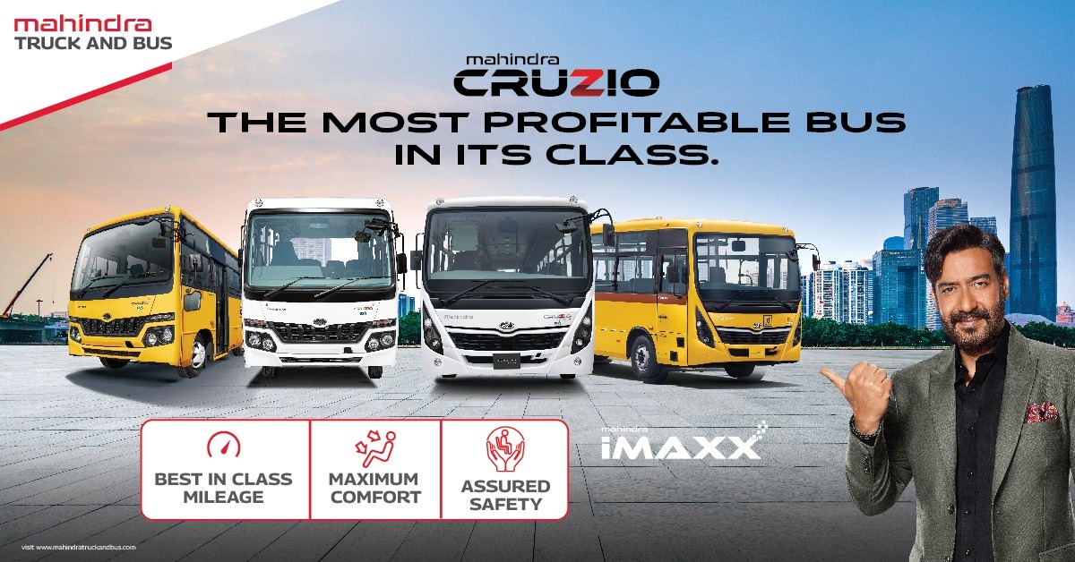 Trucks.testdriveguru.in Facebook ad: Book Mahindra Bus