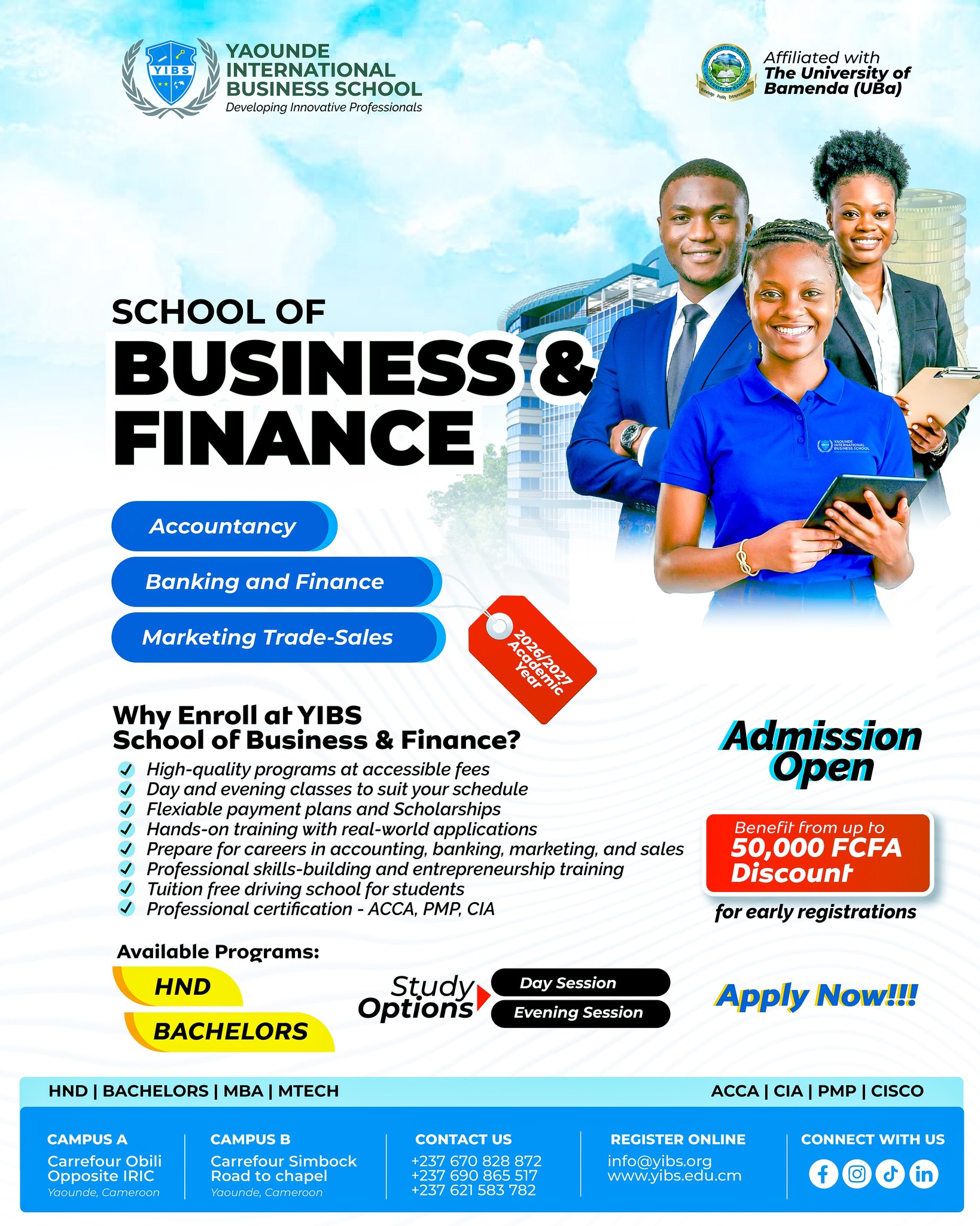 Yaoundé International Business School - YIBS Facebook ad: 𝐓𝐮𝐫𝐧 𝐘𝐨𝐮𝐫 𝐏𝐚𝐬𝐬𝐢𝐨𝐧 𝐟𝐨𝐫 𝐁𝐮𝐬𝐢𝐧𝐞𝐬𝐬…
