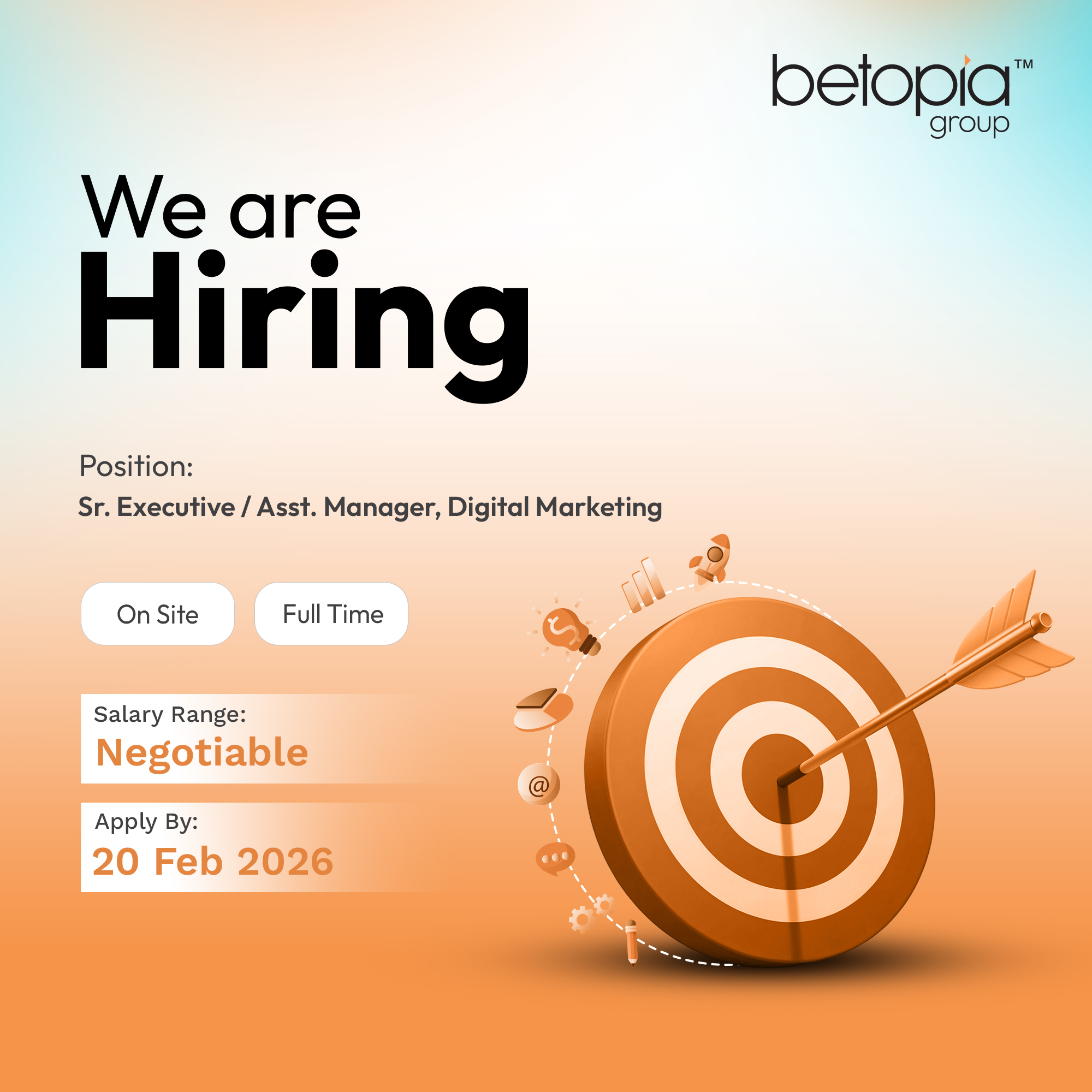 Career at Betopia Facebook ad: Position: ๐๐ซ. ๐๐ฑ๐๐๐ฎ๐ญ๐ข๐ฏ๐ / ๐๐ฌ๐ฌ๐ญ.