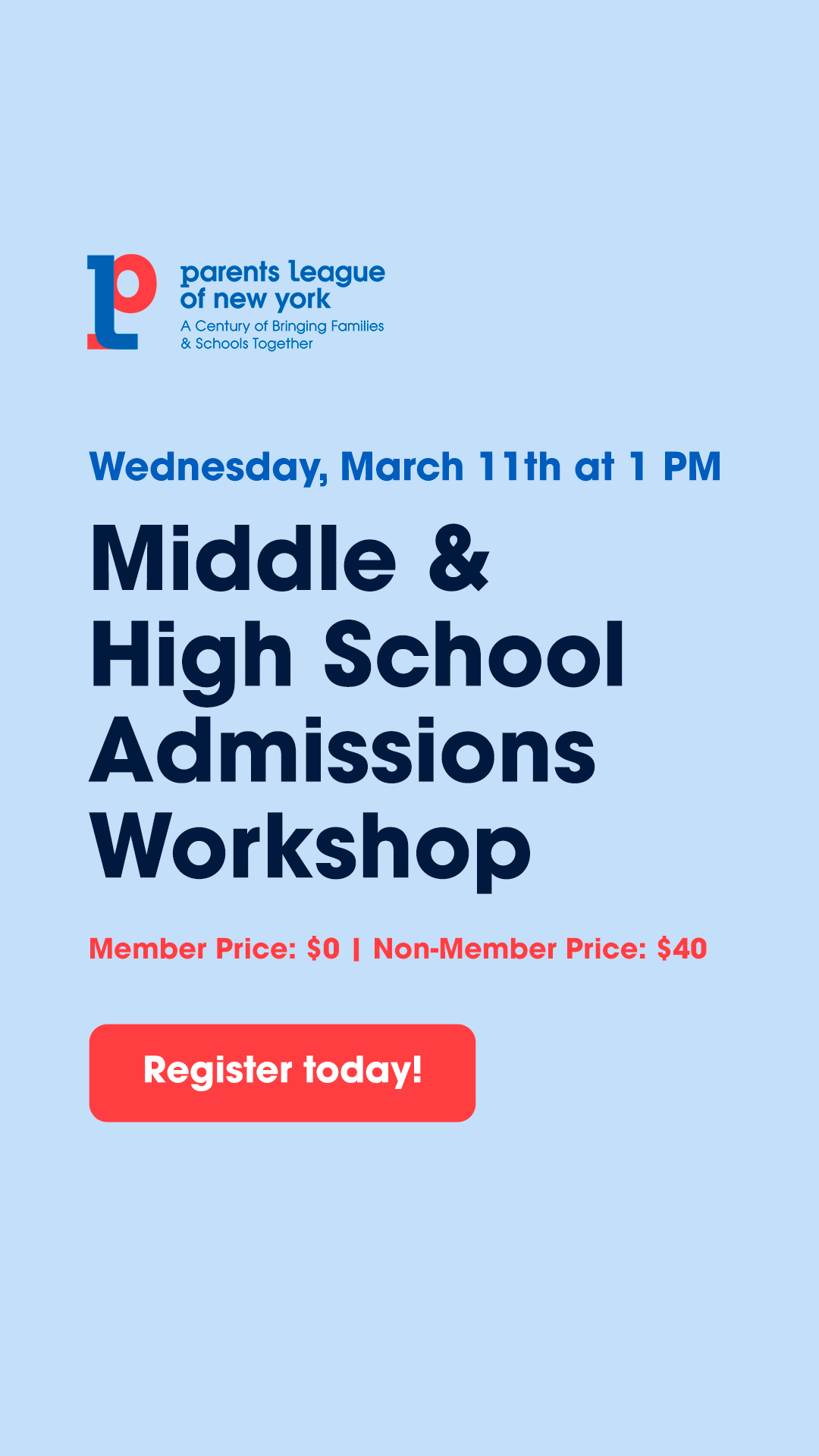 Parents League of New York Facebook ad from Feb 2, 2026