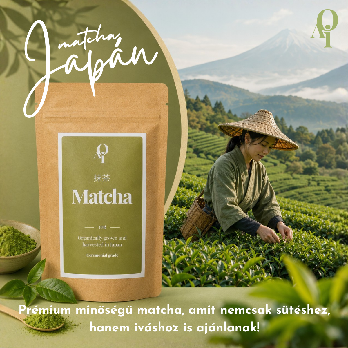 AOI Matcha Facebook ad: Prémium minőség, közvetlen Japánból!