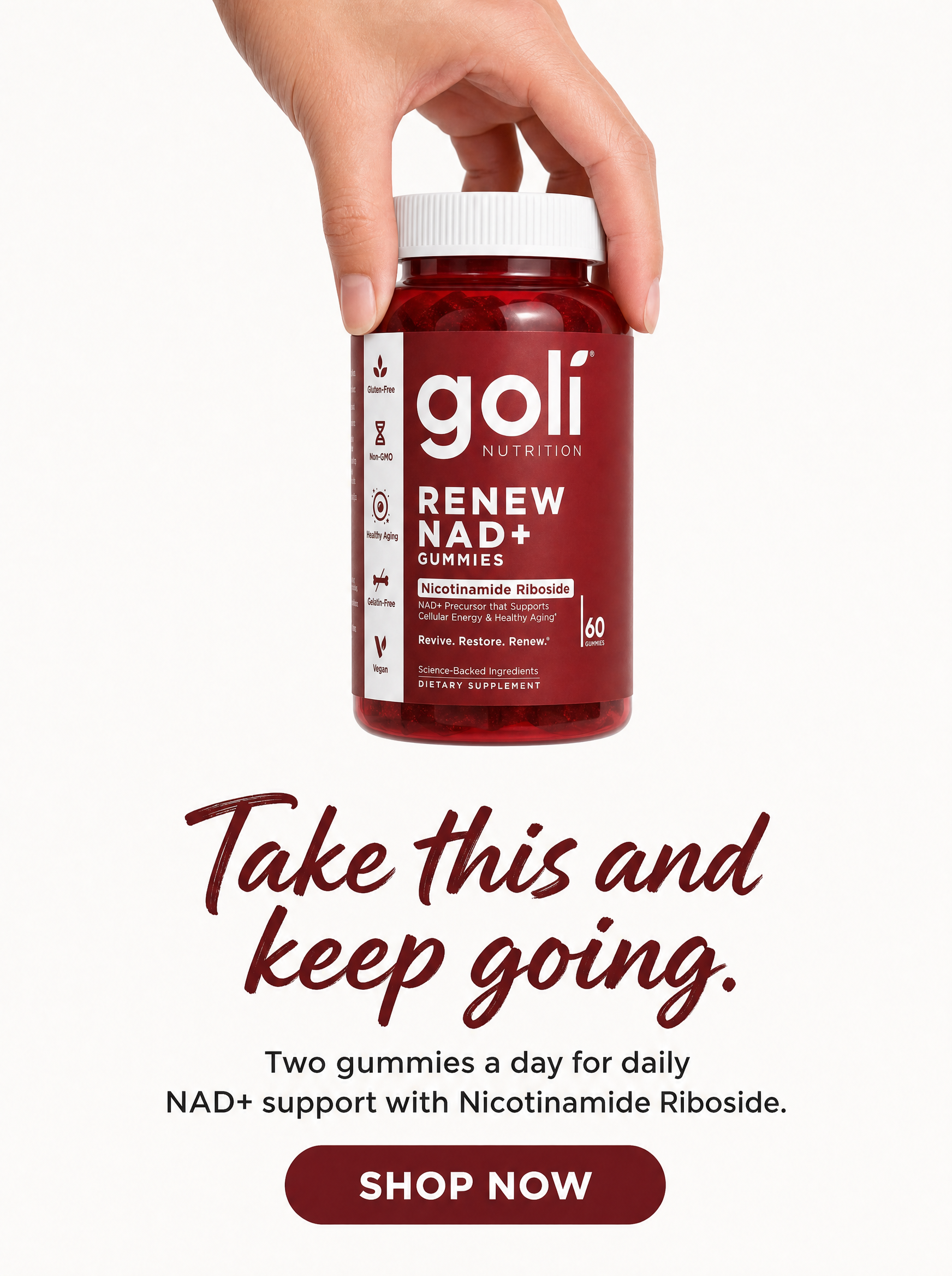 Goli Facebook ad: The NAD+ Gummy You Will Still Be Taking In October