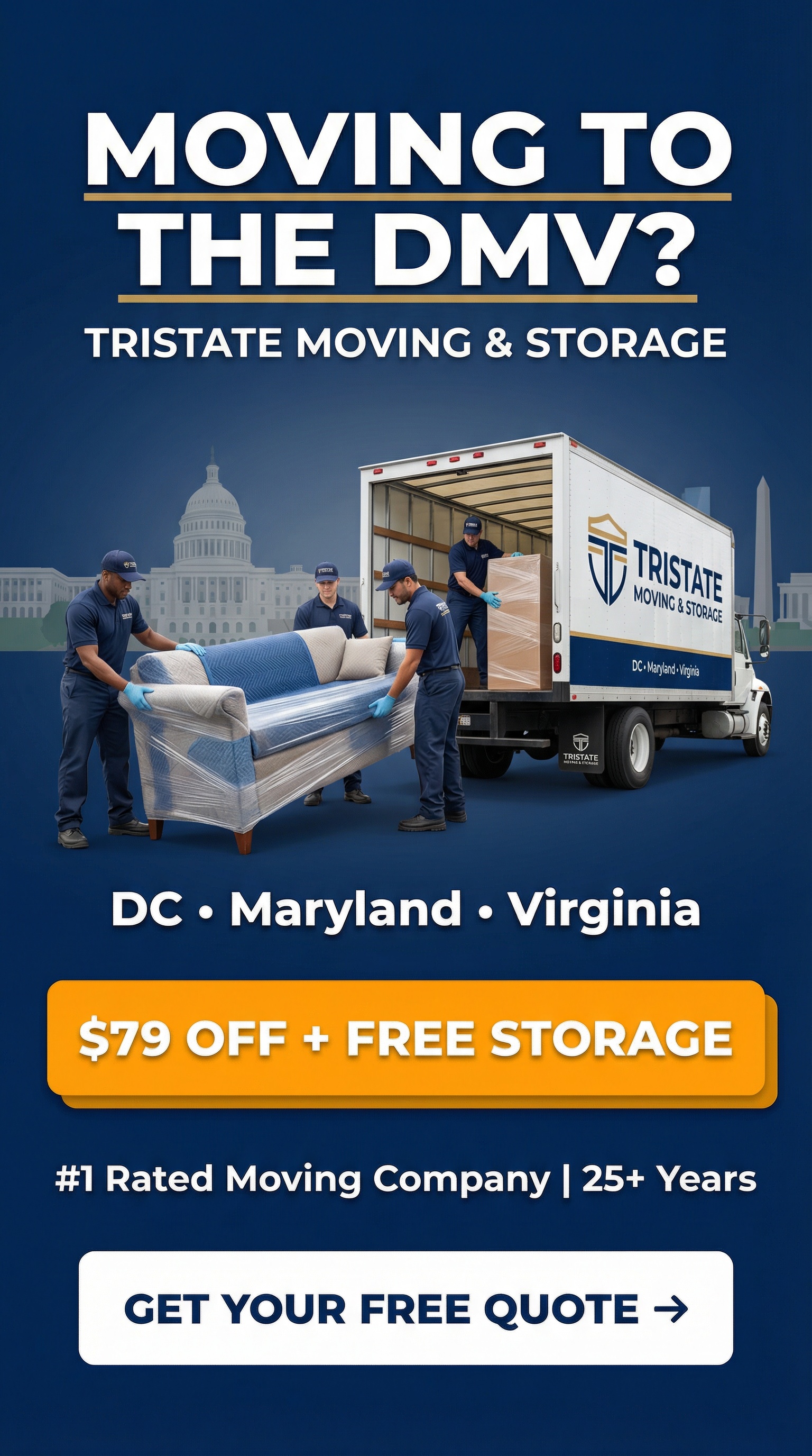 tristatemovingandstorage Facebook ad: DMV's #1 Moving Company, Free Quote in Minutes