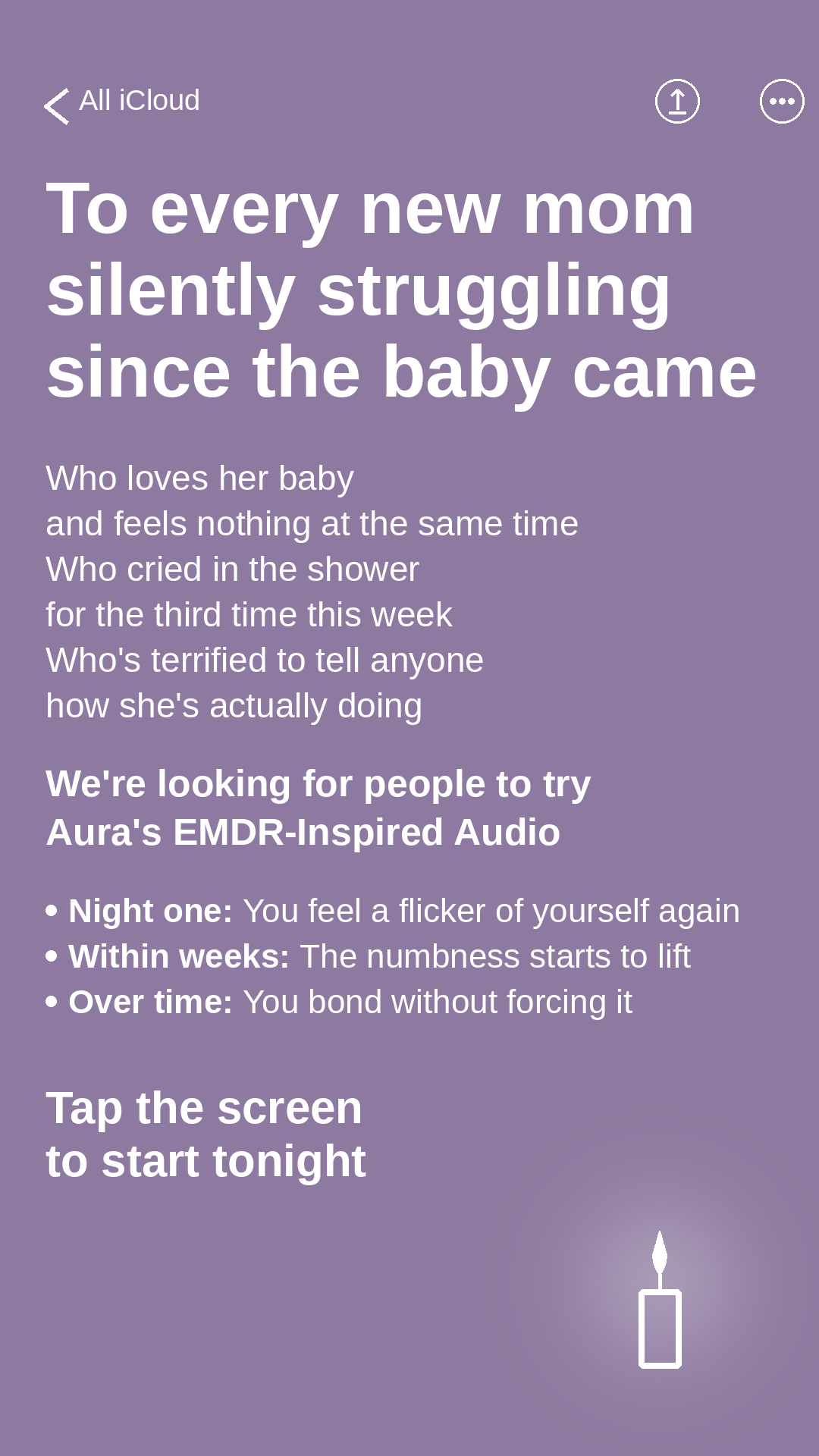 Aura: Find peace every day Facebook ad