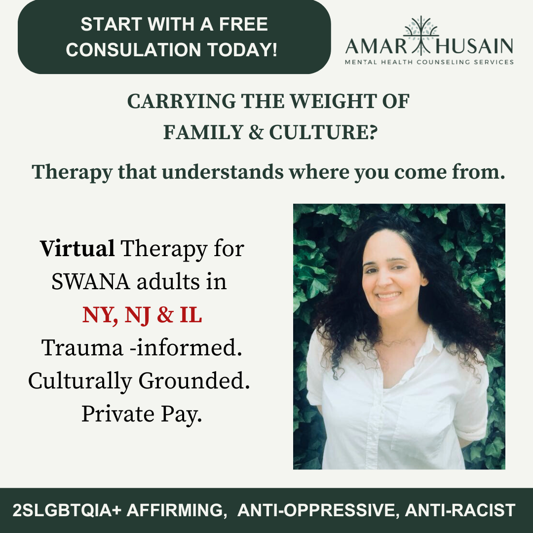 Amar Husain Counseling Services Facebook ad: You didn’t just grow up in a family.