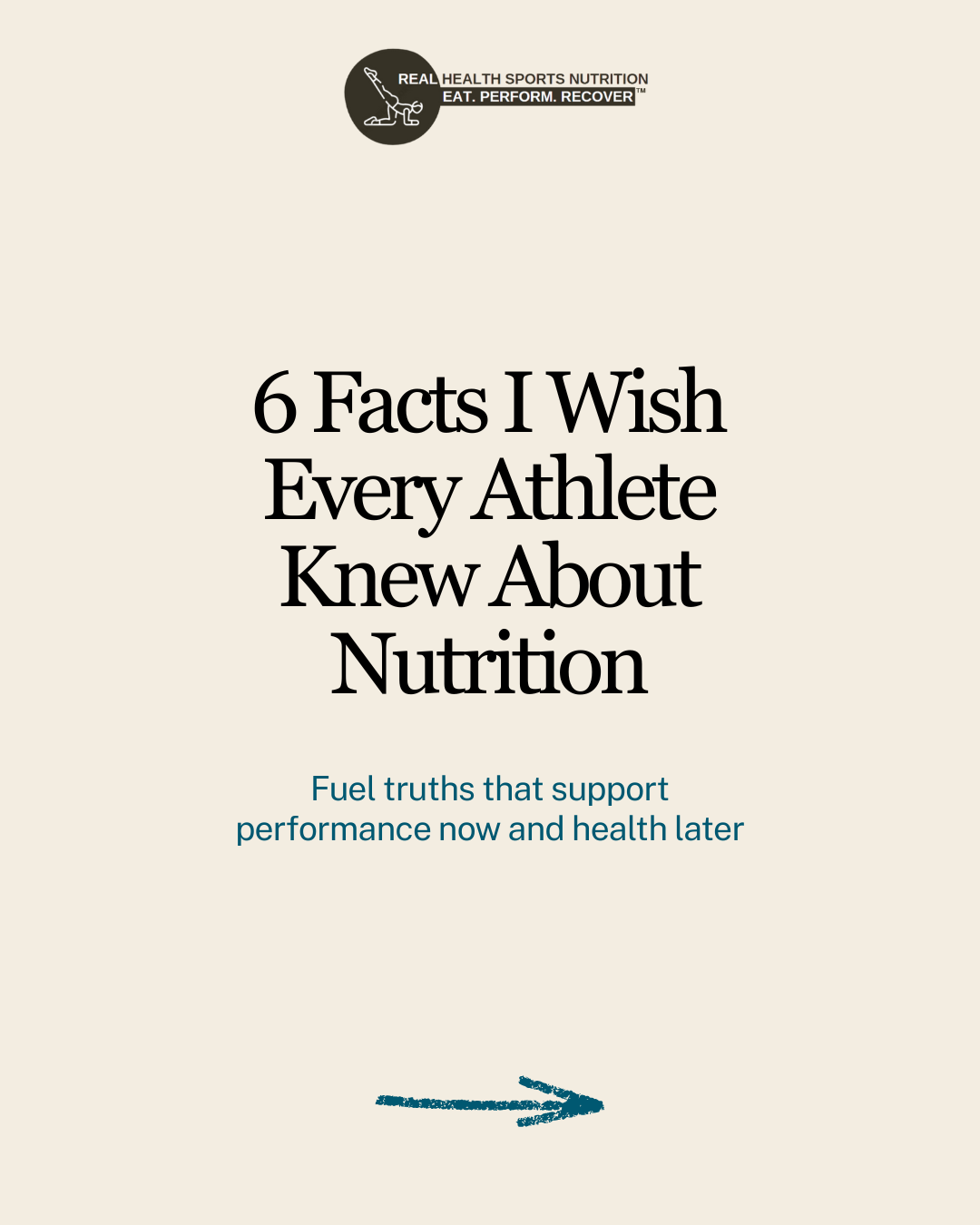 Real Health Sports Nutrition Facebook ad: Improve your performance through nutrition.