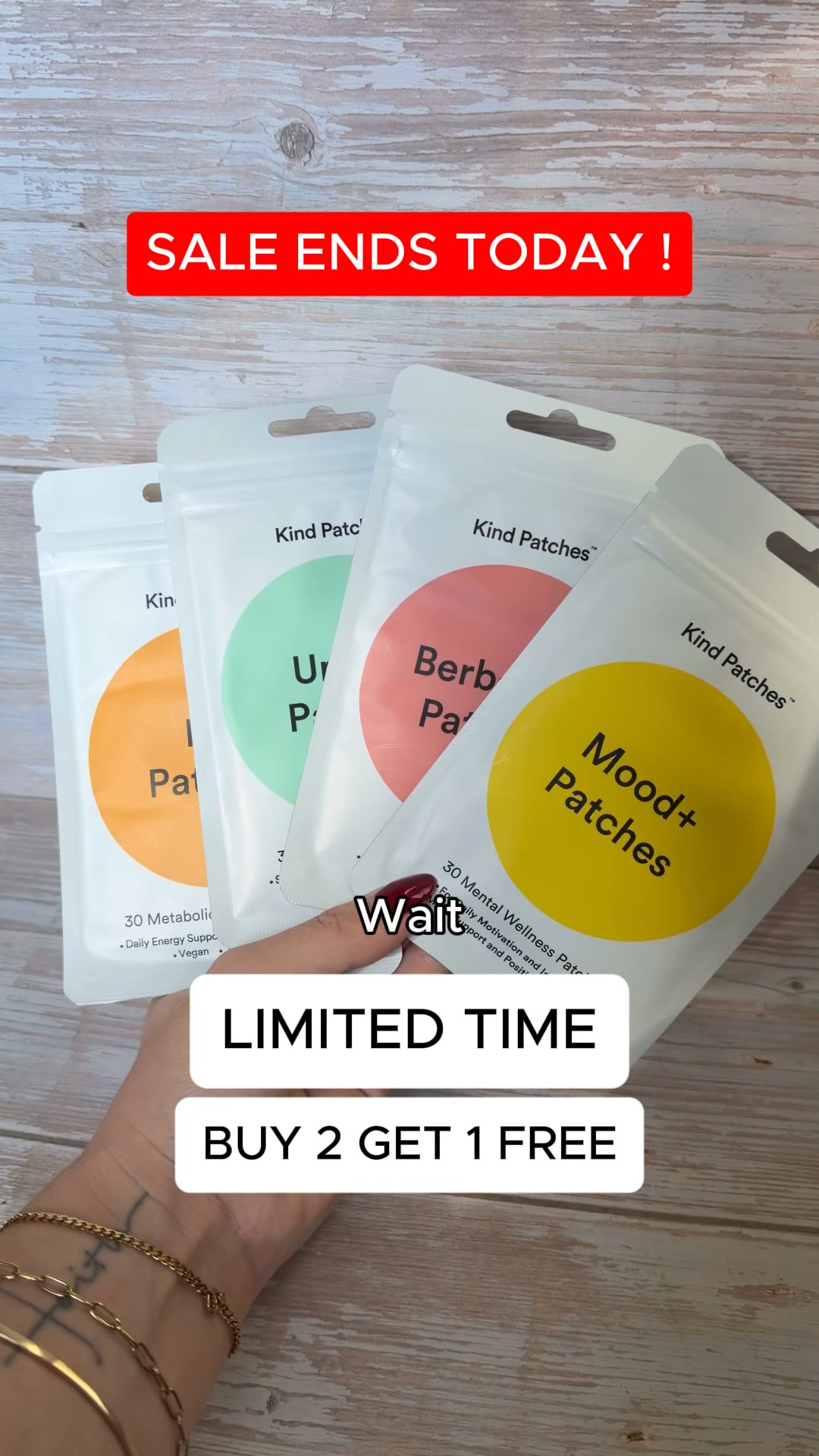 Kind Patches Facebook ad: Three Patches. Total Balance.
