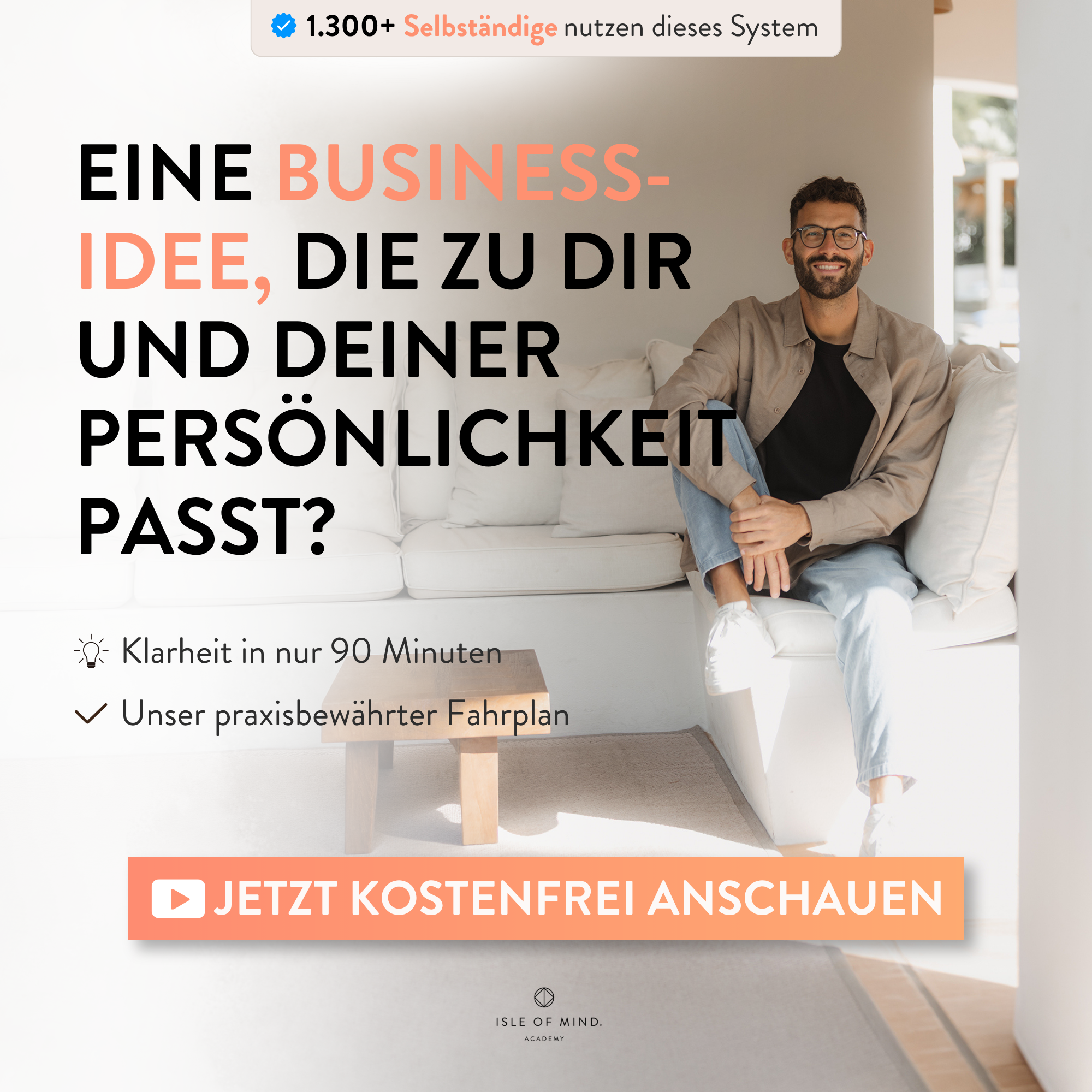 Isleofmind_academy Facebook ad: Kostenloser Videokurs: Deine Business-Idee für 2026