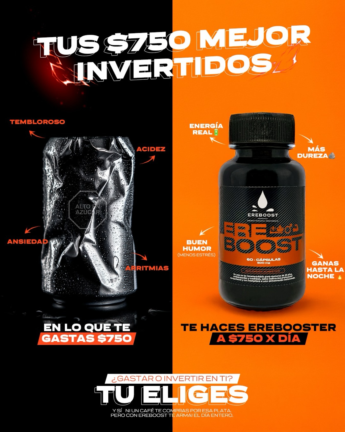 Ereboost Facebook ad: Ereboost | Potenciadores 100% Naturales | Energizantes |…