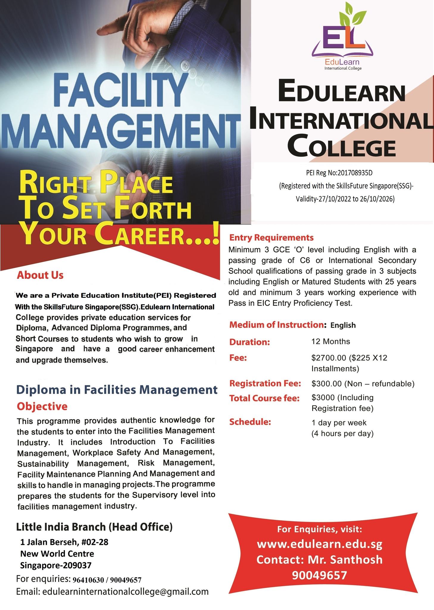 Edulearn International College Facebook ad