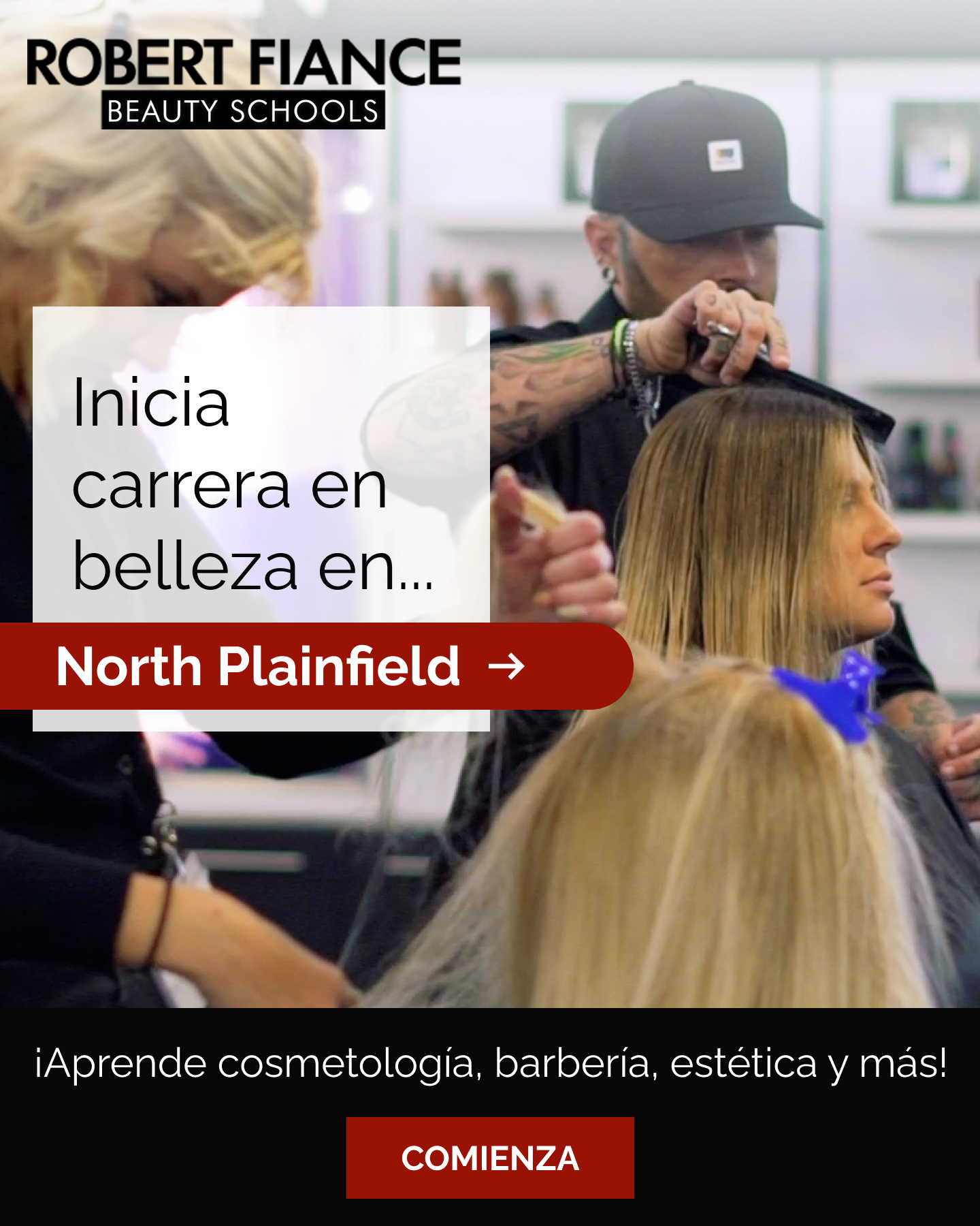 Robert Fiance Beauty Schools Facebook ad from Feb 28, 2026