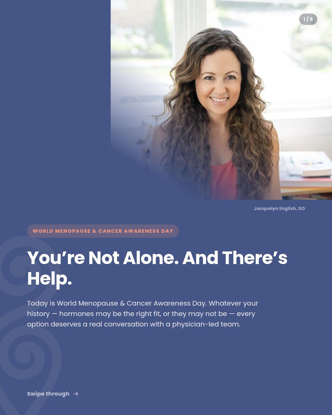 Jacquelyn English D.O. - Perimenopause Specialist Facebook ad: Today is World Menopause & Cancer Awareness Day…