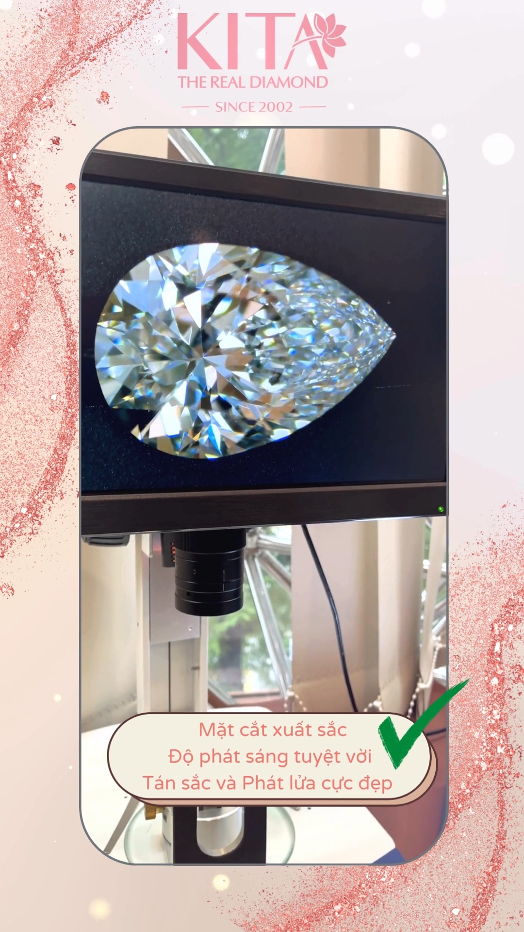 Kita Diamonds Facebook ad: Kim Cương Pear Shaped Diamond Tự Nhiên