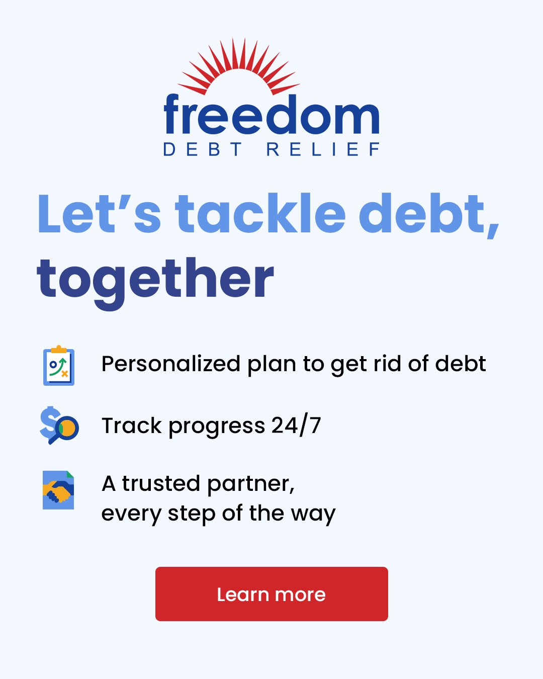 Freedom Debt Relief Facebook ad