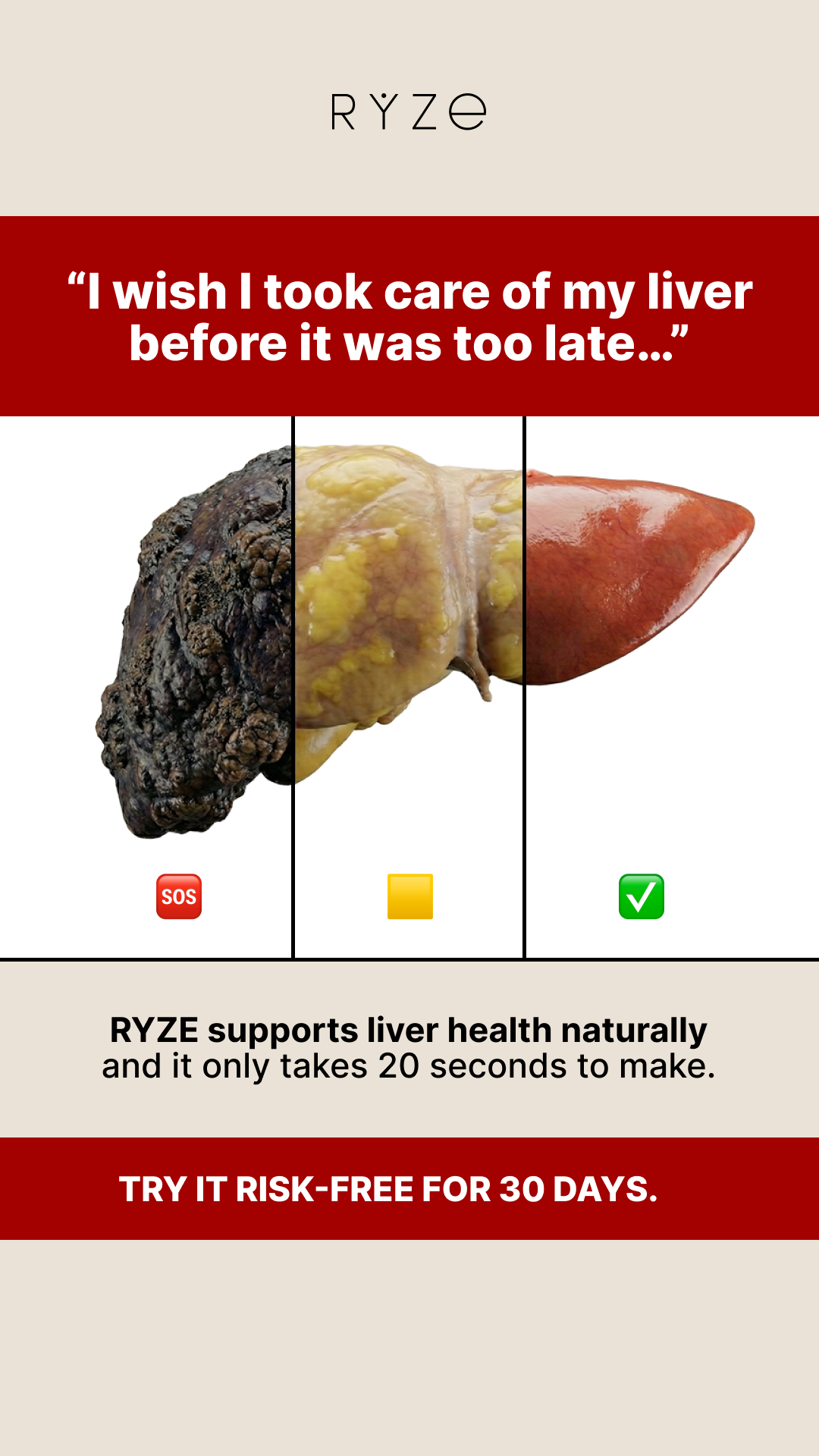 RYZE Superfoods Facebook ad
