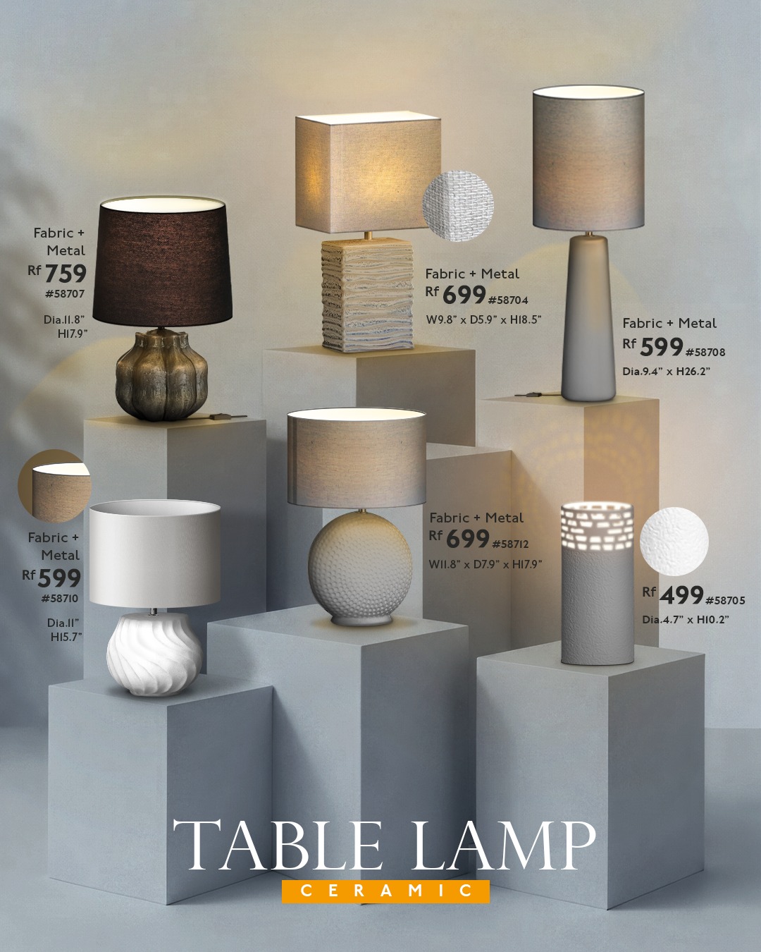 Asters Facebook ad: Find stylish lamps for your home, cafe', restaurant…