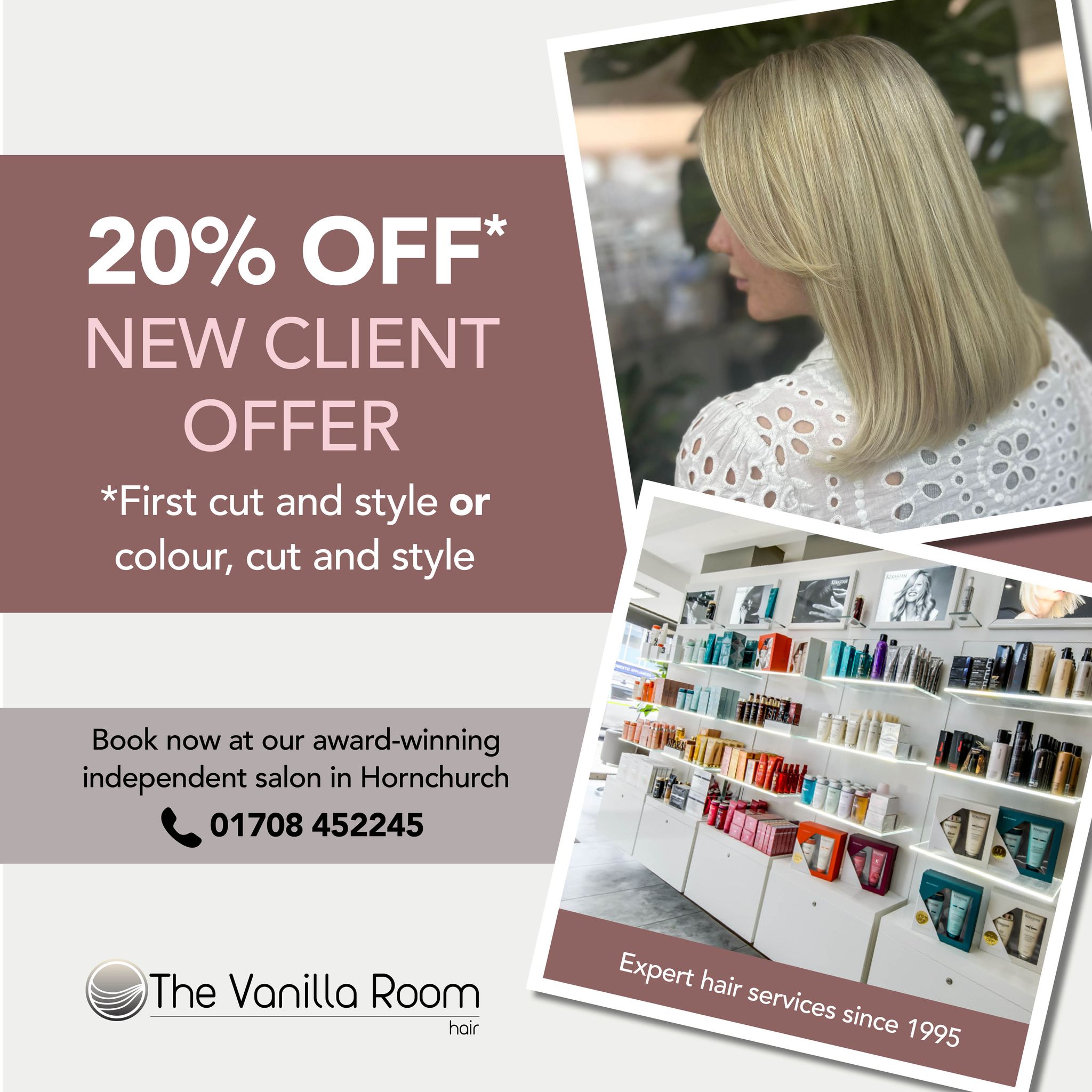 The Vanilla Room Facebook ad: GET 20% OFF NOW
