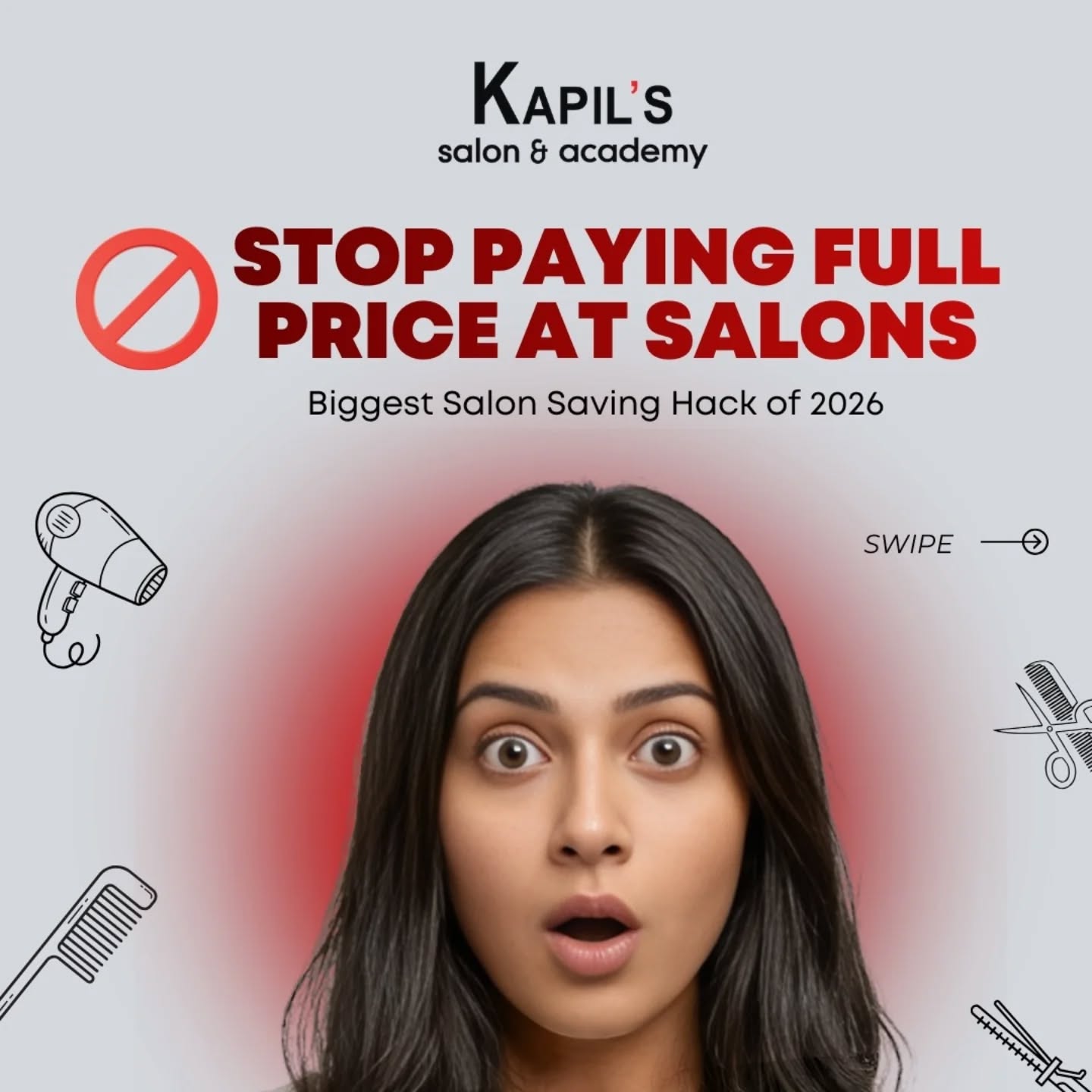 Kapils Salon & Academy Facebook ad