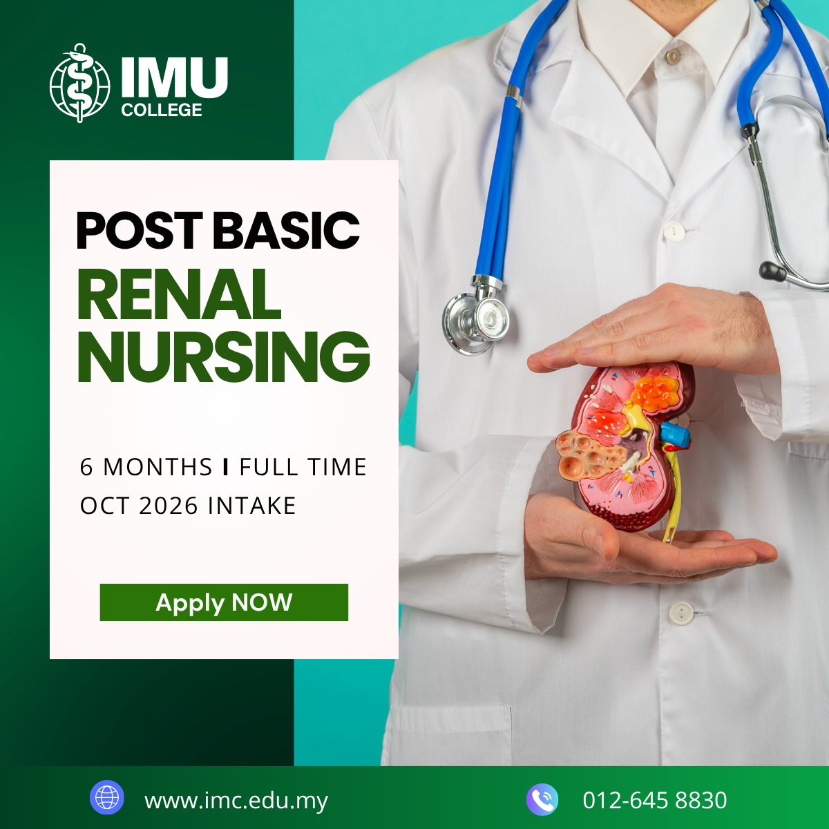 IMU College Facebook ad: Advance Your Career in Renal Nursing