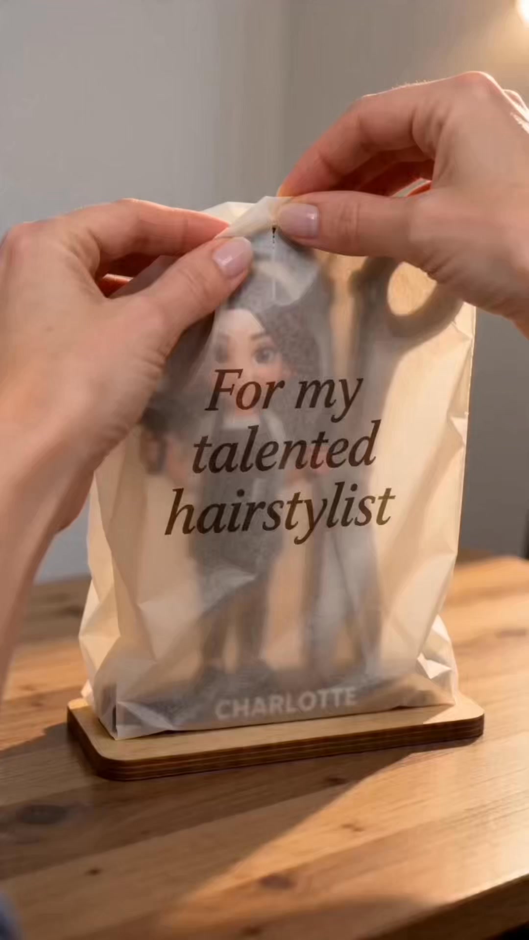 DoyoBest Facebook ad: Hairdresser Cartoon Wooden Plaque