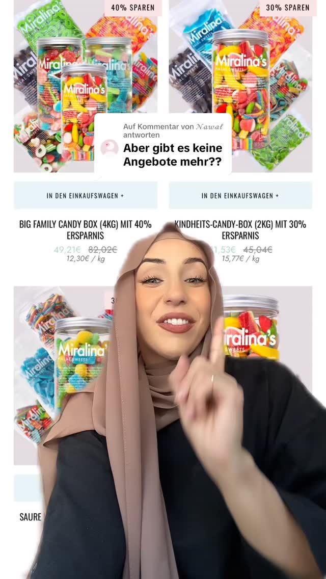 Miralina's Halal Sweets Facebook ad: Antwort auf @𝒩𝒶𝓌𝒶𝓁 BIS ZU 40% MIT UNSEREN…