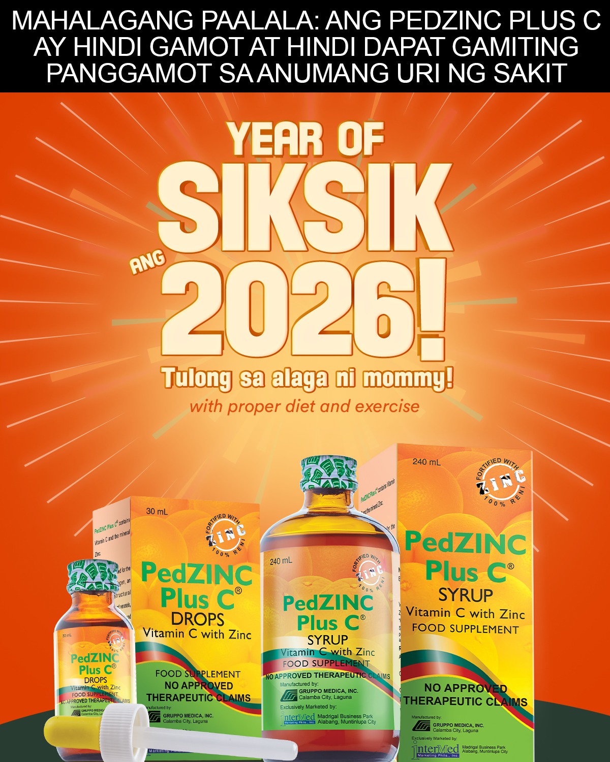 PedZinc Plus C Facebook ad