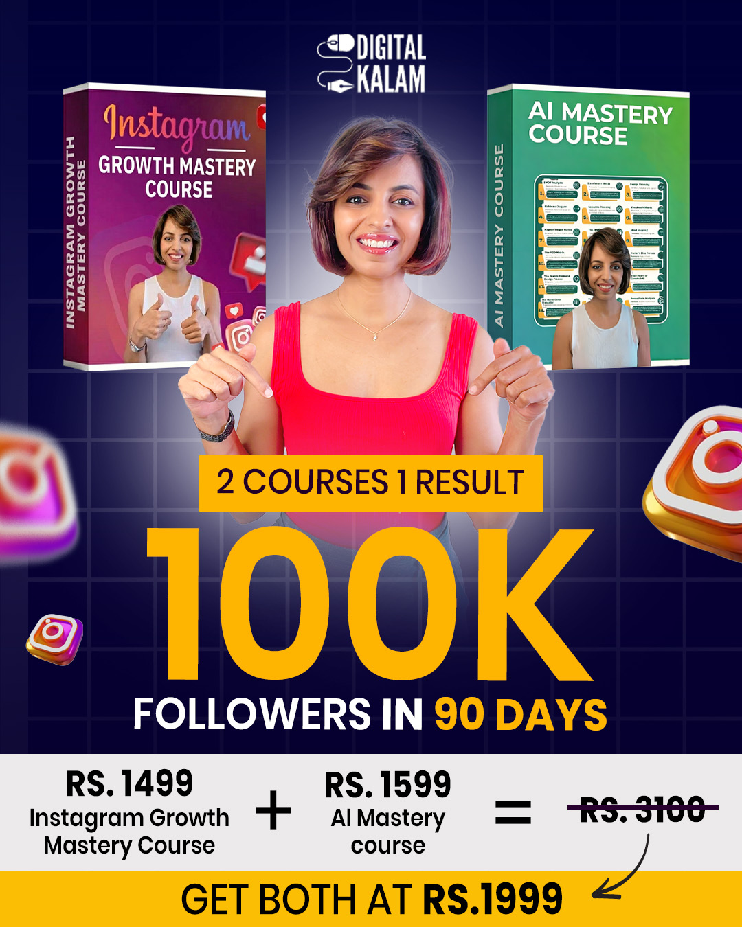 Isha Chopra: Social Media & Personal Brand Strategist Facebook ad: 2 Courses ~₹3,100~ → ₹1,999 (Save ₹1,100)!