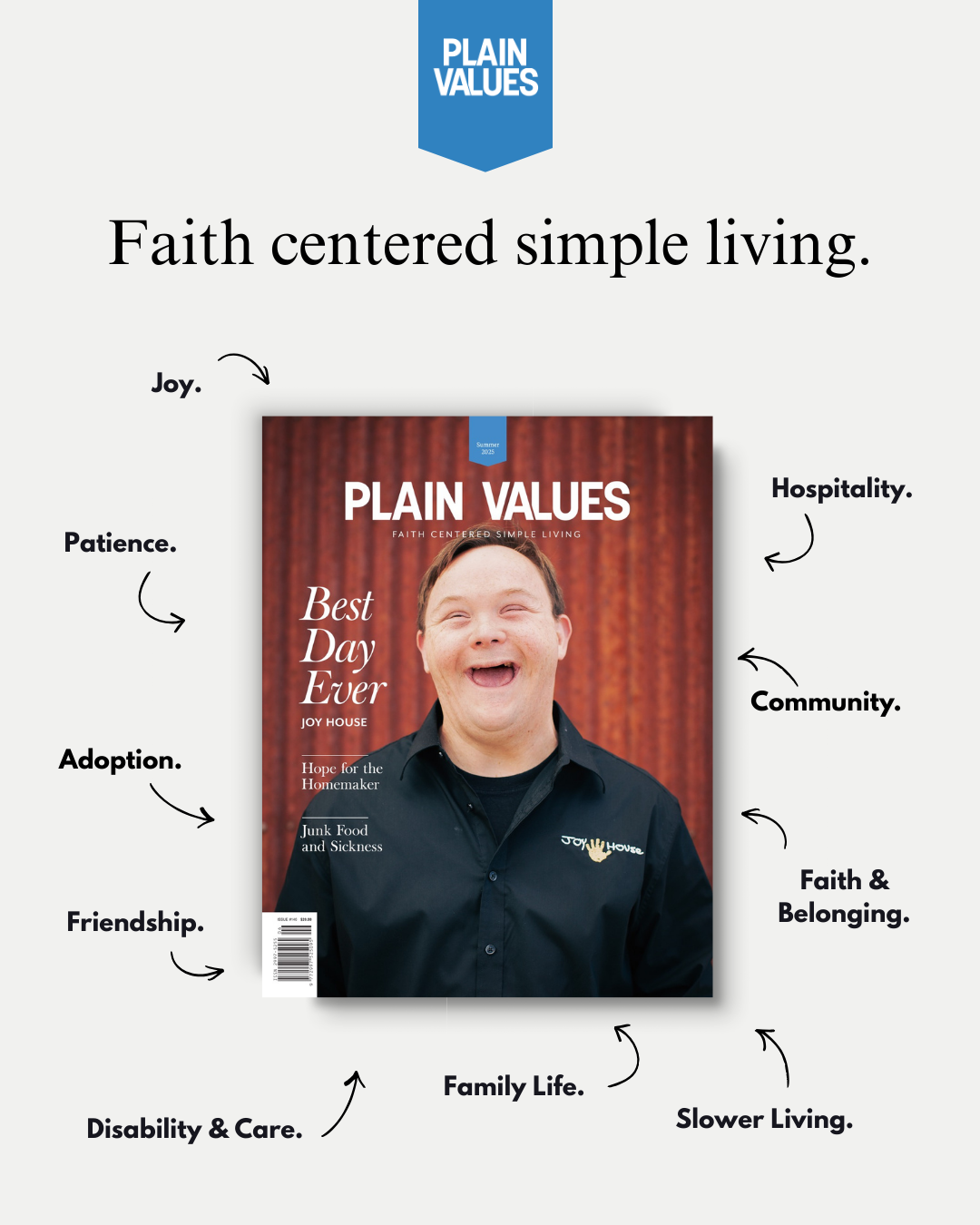 Plain Values Facebook ad: Slow Down. Read Something That Matters.