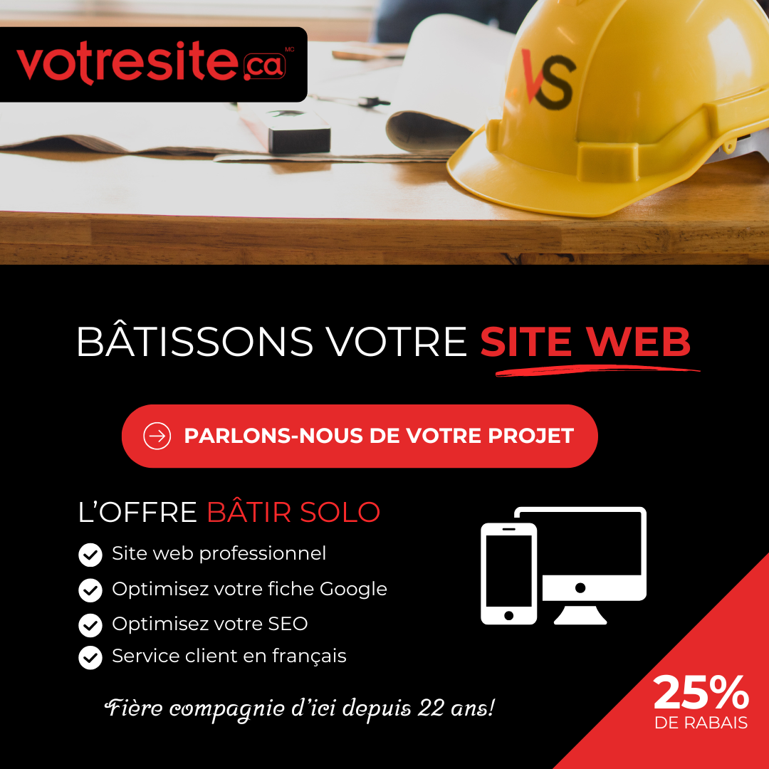 Votresite.ca Facebook ad from Jan 6, 2026