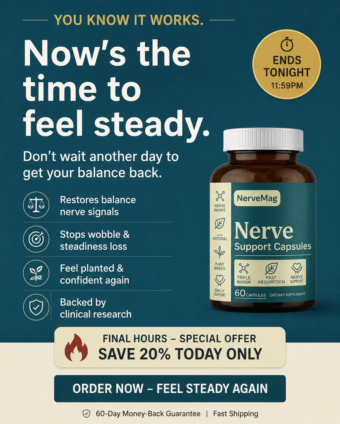 Evelyn Brown Facebook ad: Still Feeling Unbalanced? It's time to take action.