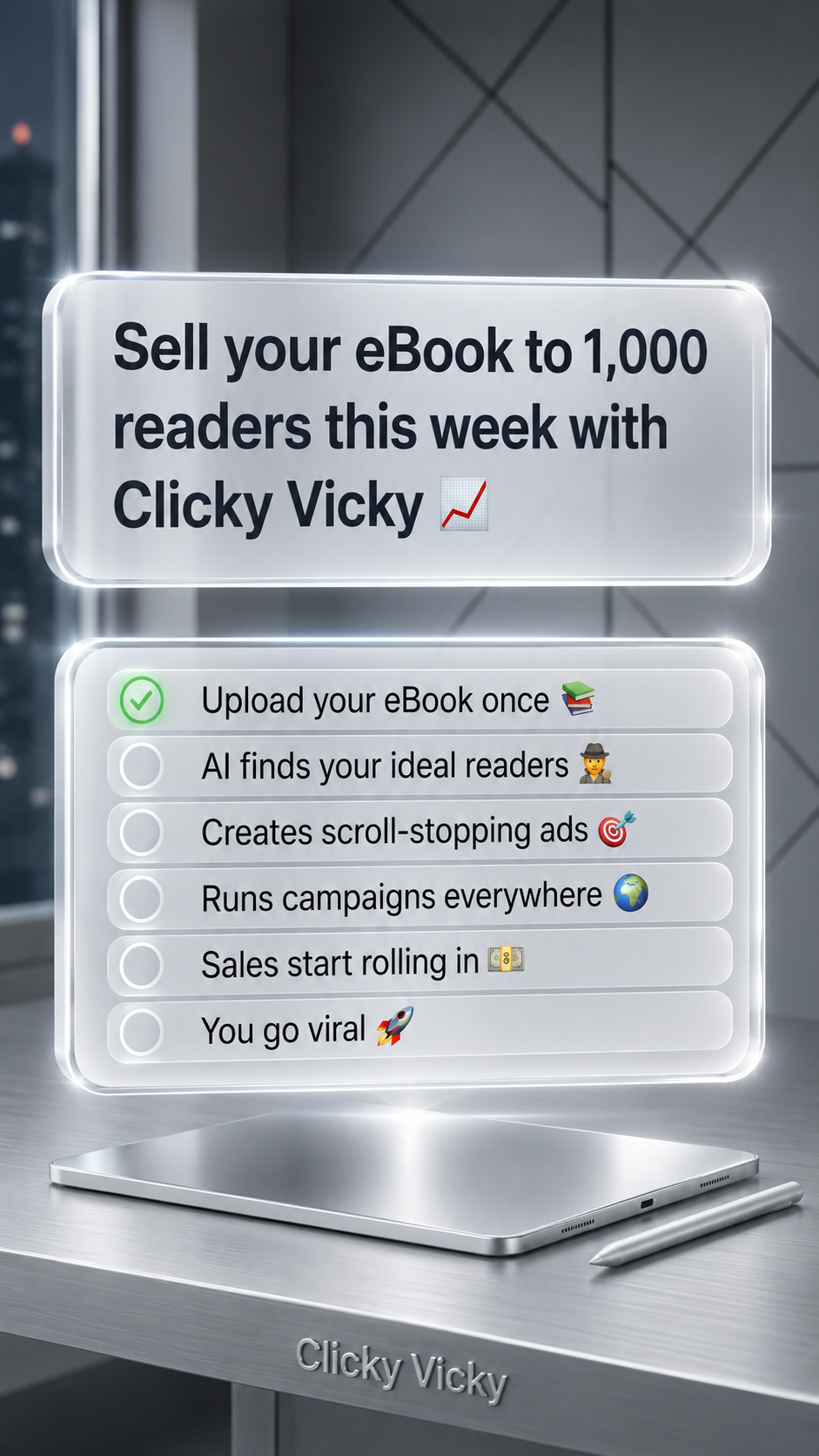 Clicky Vicky - AI Ads Maker Facebook ad: Get a fully edited ad in 1 click