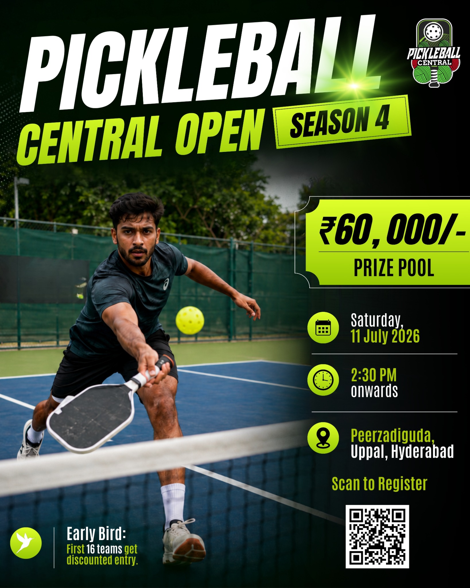 Pickleball Central Facebook ad: Early Bird Open · Register Your Team