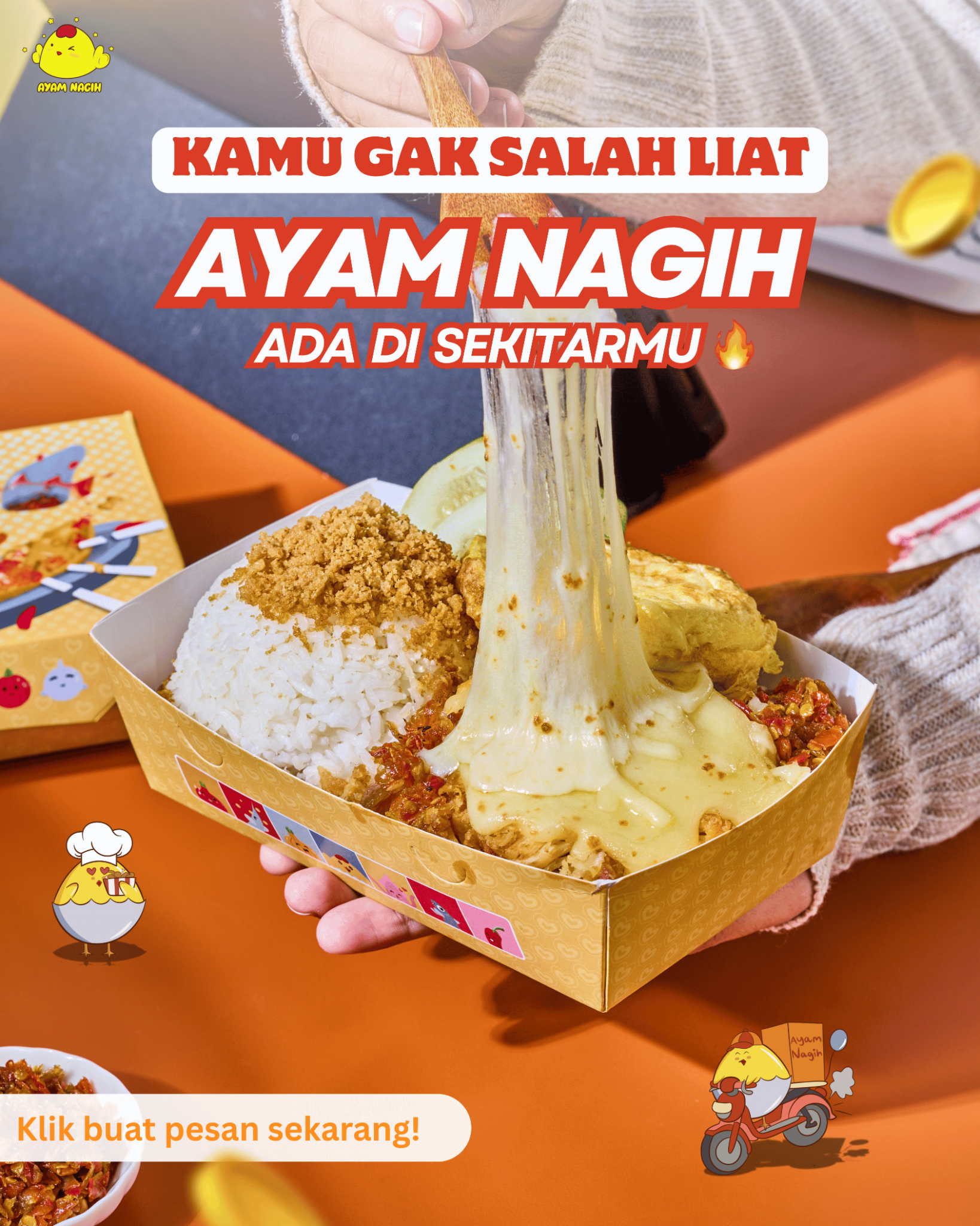 Ayam Nagih Facebook ad from Feb 14, 2026