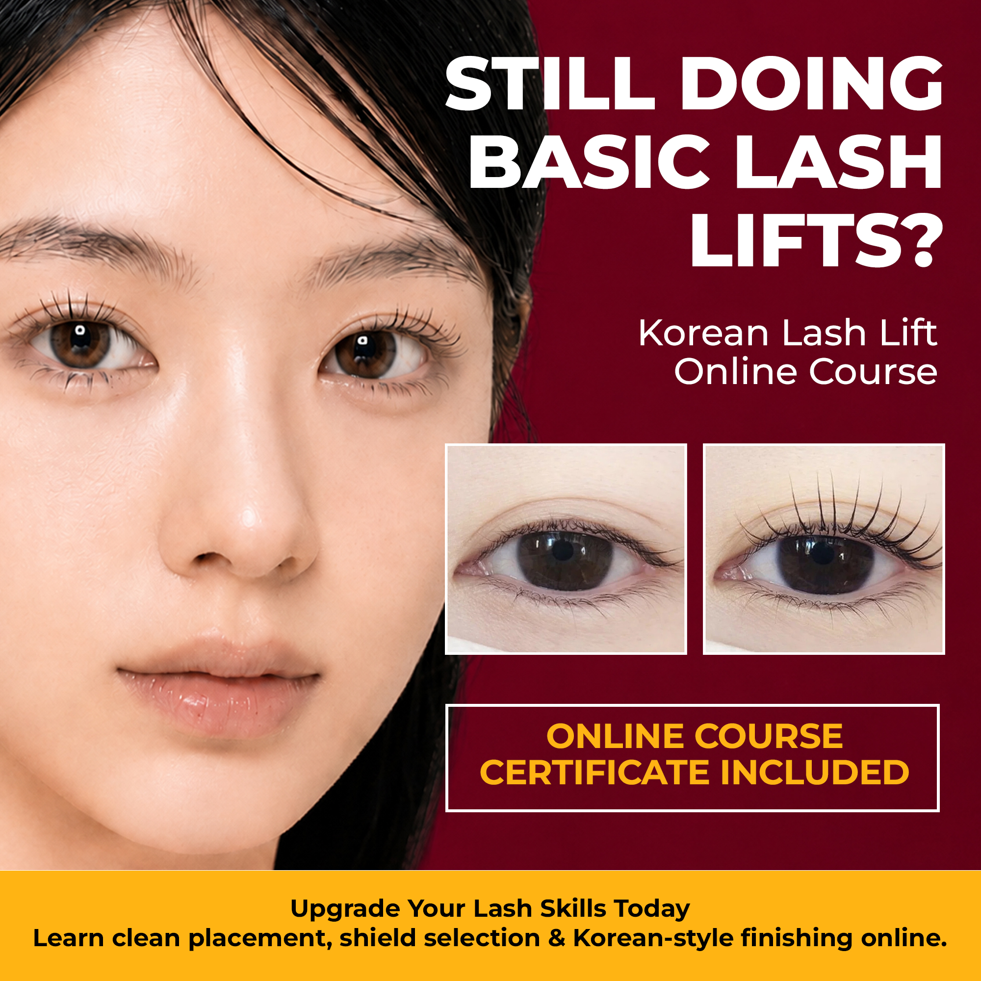 Dlux Professional Facebook ad: Certified Korean Lash Lift Course