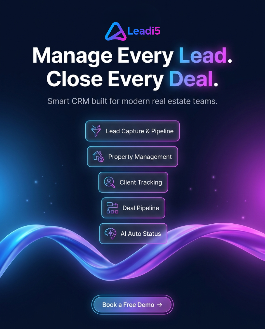 Leadi5 CRM Facebook ad: Stop Losing Real Estate Deals