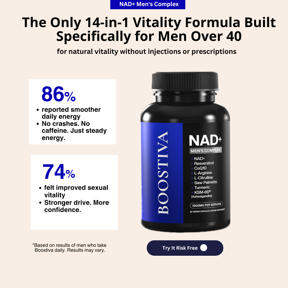 Boostiva Facebook ad: The Men’s NAD+ Formula Everyone Is Talking About