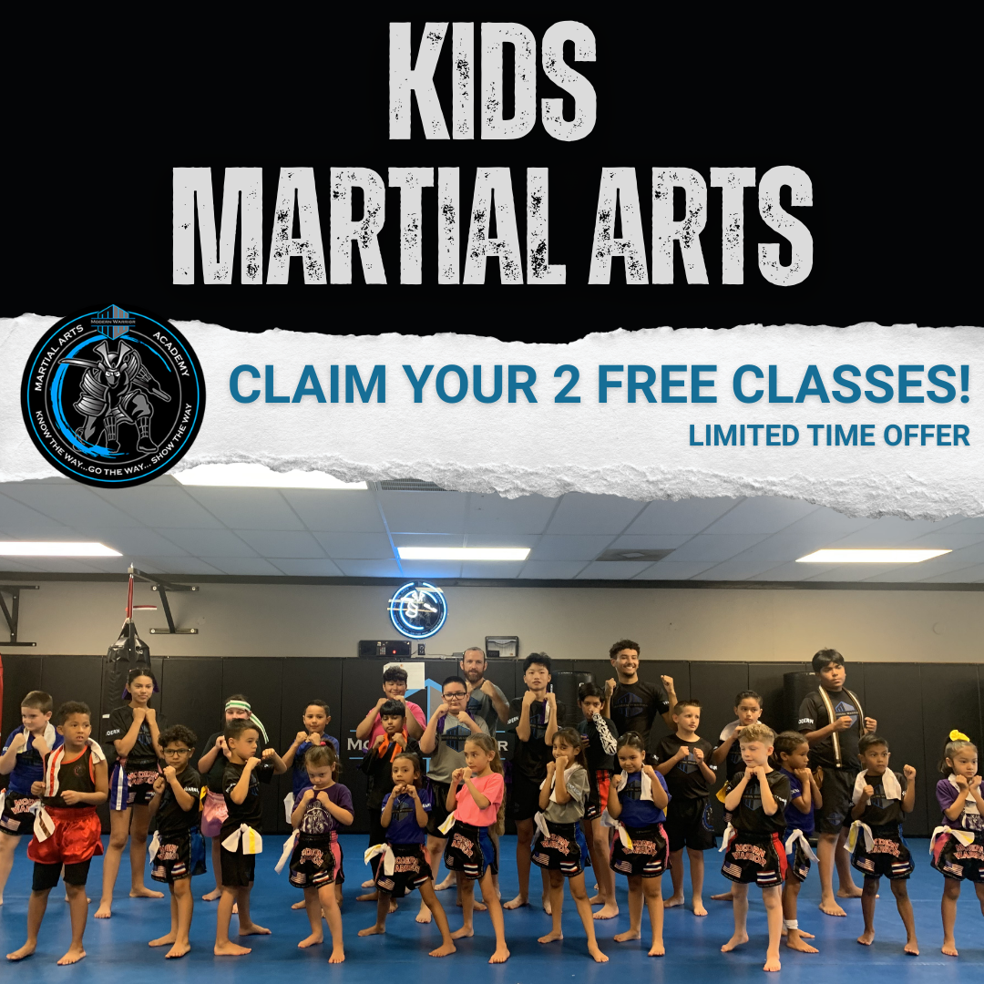 ModernWarrior Martial Arts Atwater Facebook ad: Claim Your 2 FREE classes!